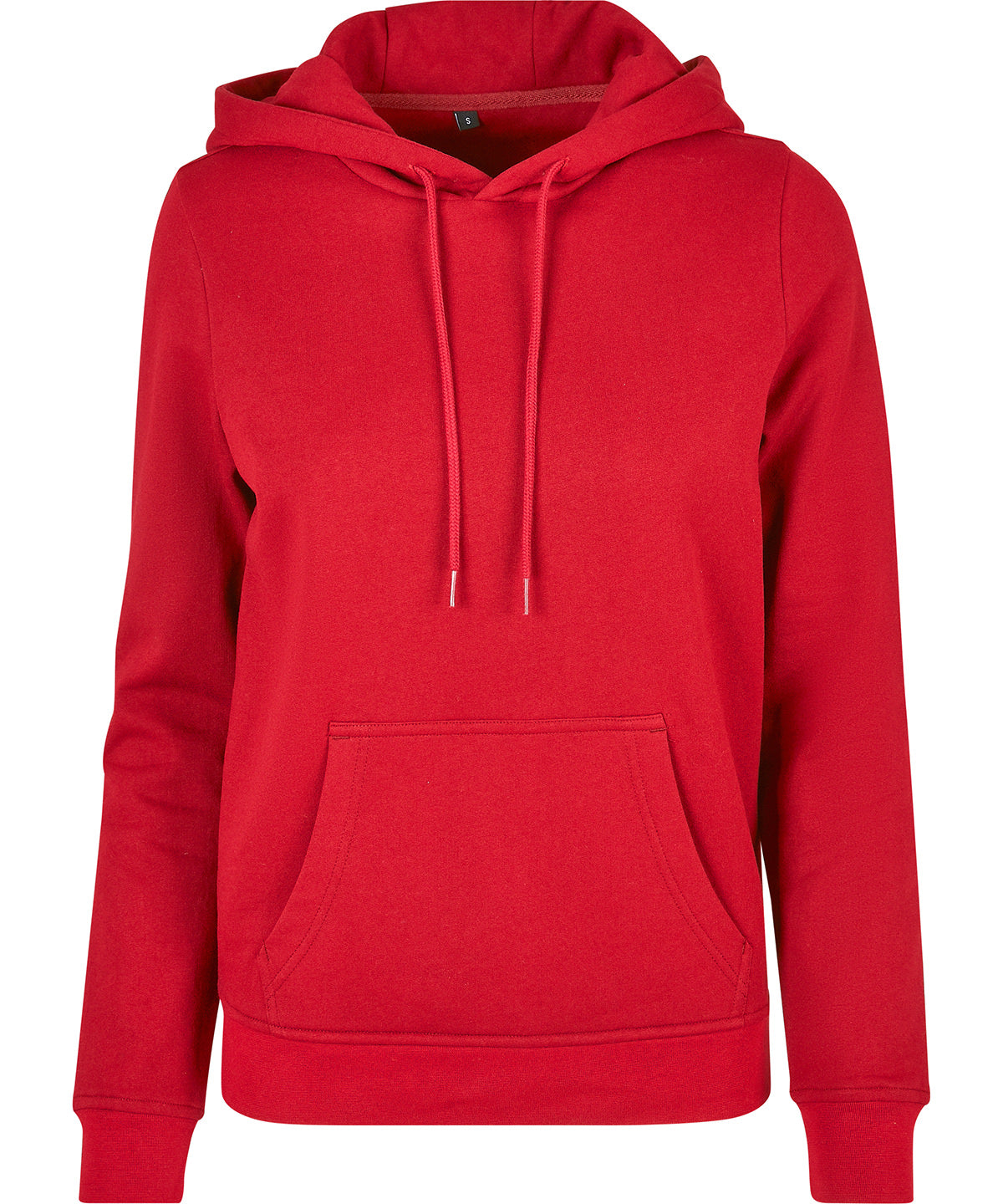 Build Your Brand Basic Women's basic hoodie in City Red, front view