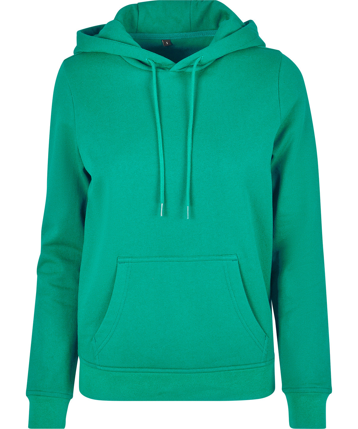 Build Your Brand Basic Women's basic hoodie in Grass Green, front view