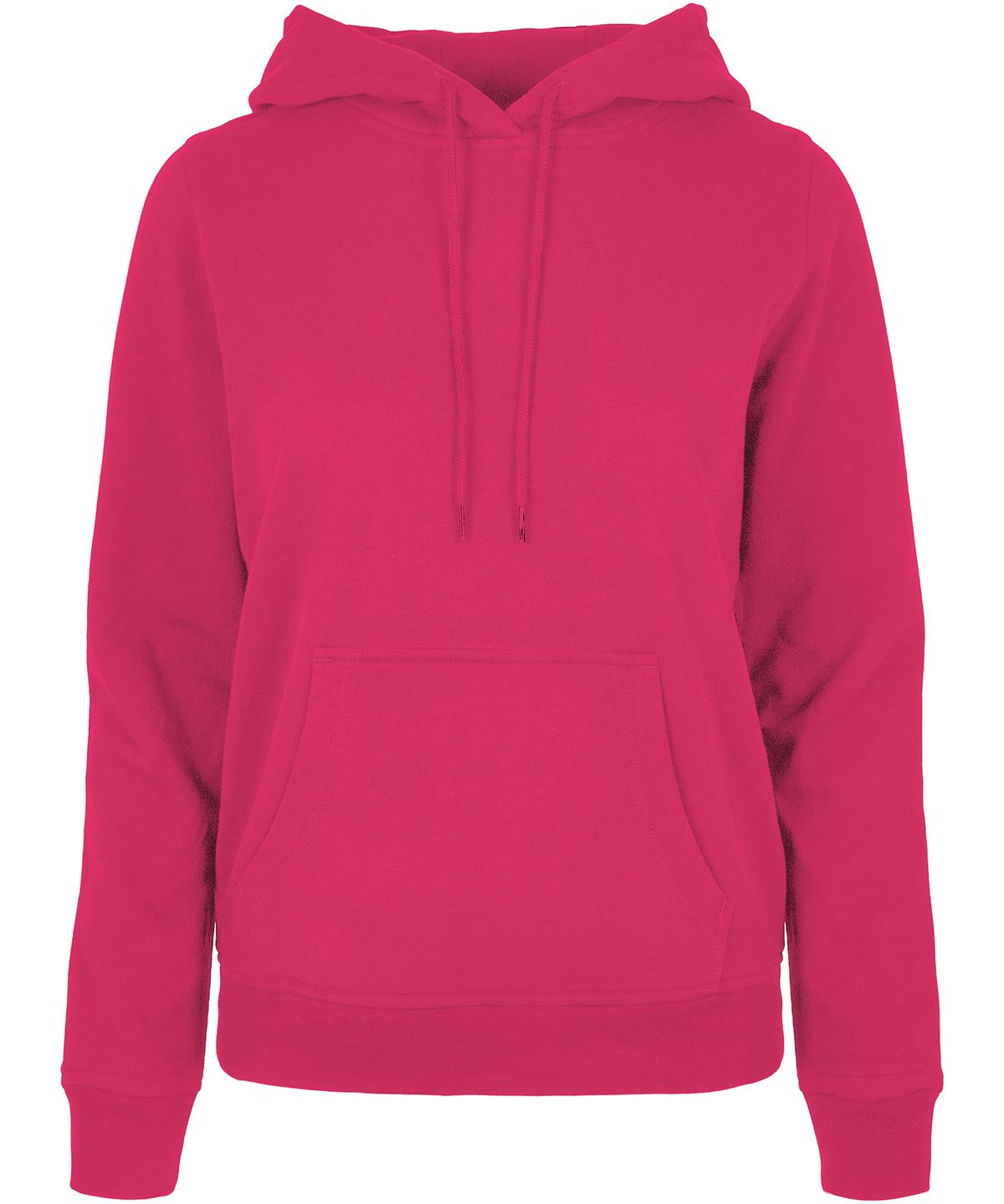 Build Your Brand Basic Women's basic hoodie in Hibiskus Pink, front view