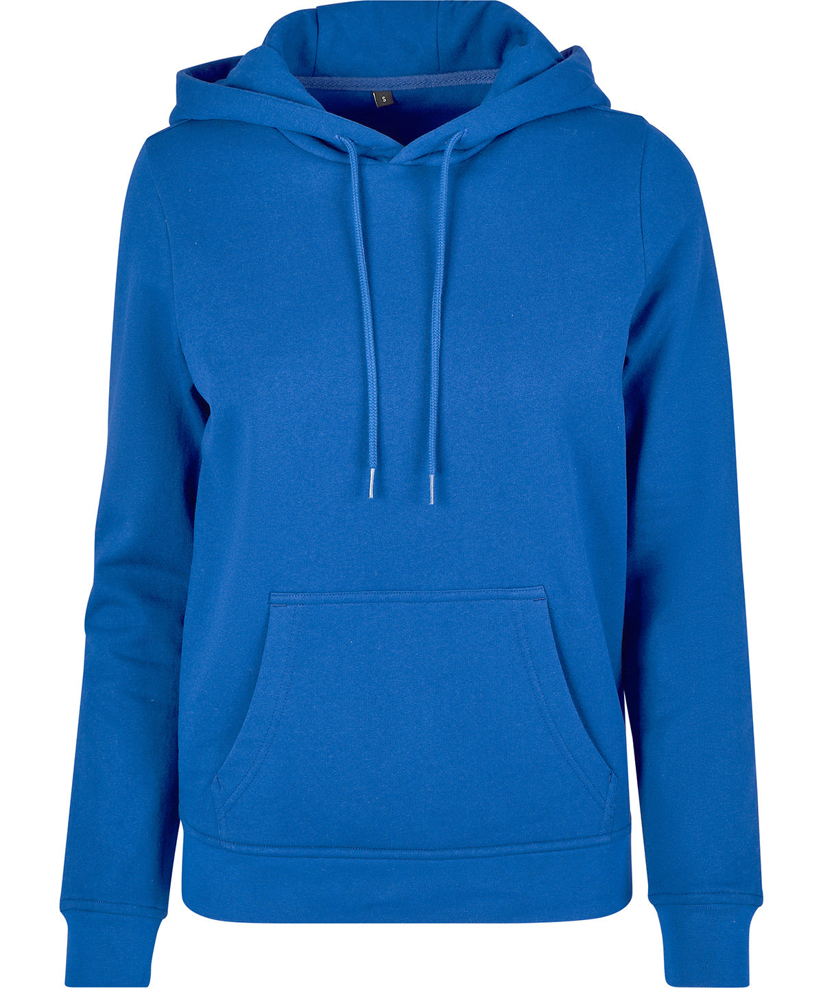 Build Your Brand Basic Women's basic hoodie in Intense Blue, front view