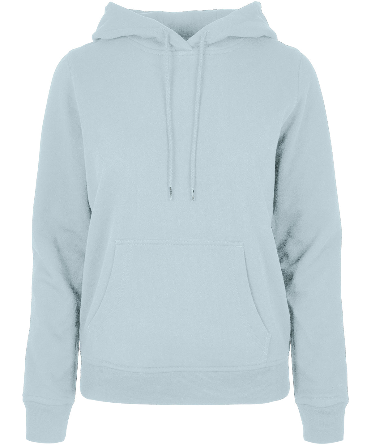 Build Your Brand Basic Women's basic hoodie in Ocean Blue, front view