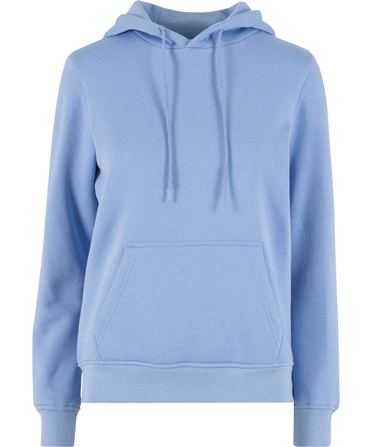 Build Your Brand Basic Women's basic hoodie in Powder Blue, front view