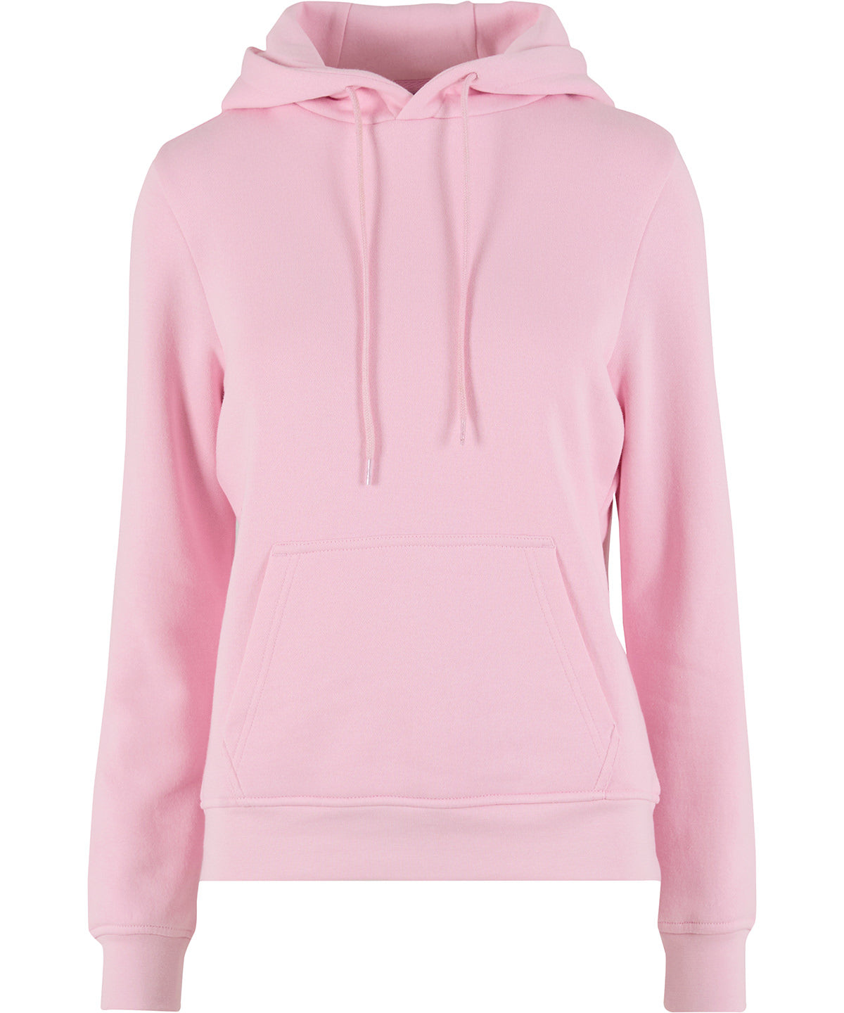 Build Your Brand Basic Women's basic hoodie in Soft Pink, front view