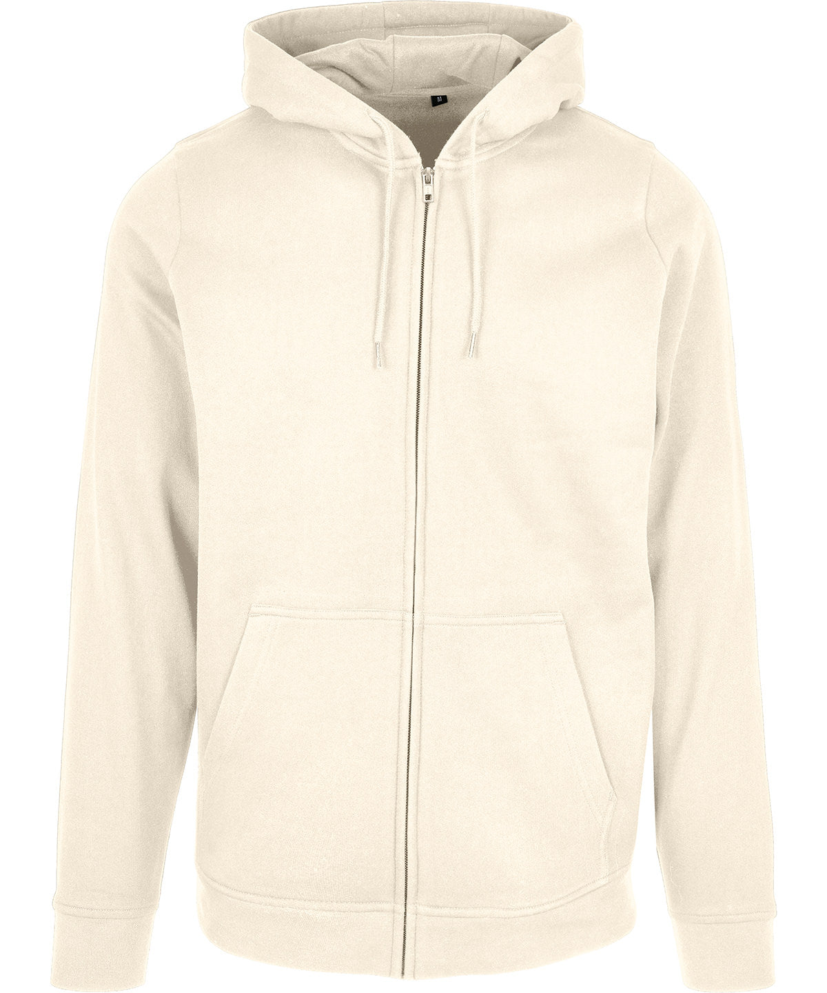 Build Your Brand Basic Zip hoodie in Sand, front view