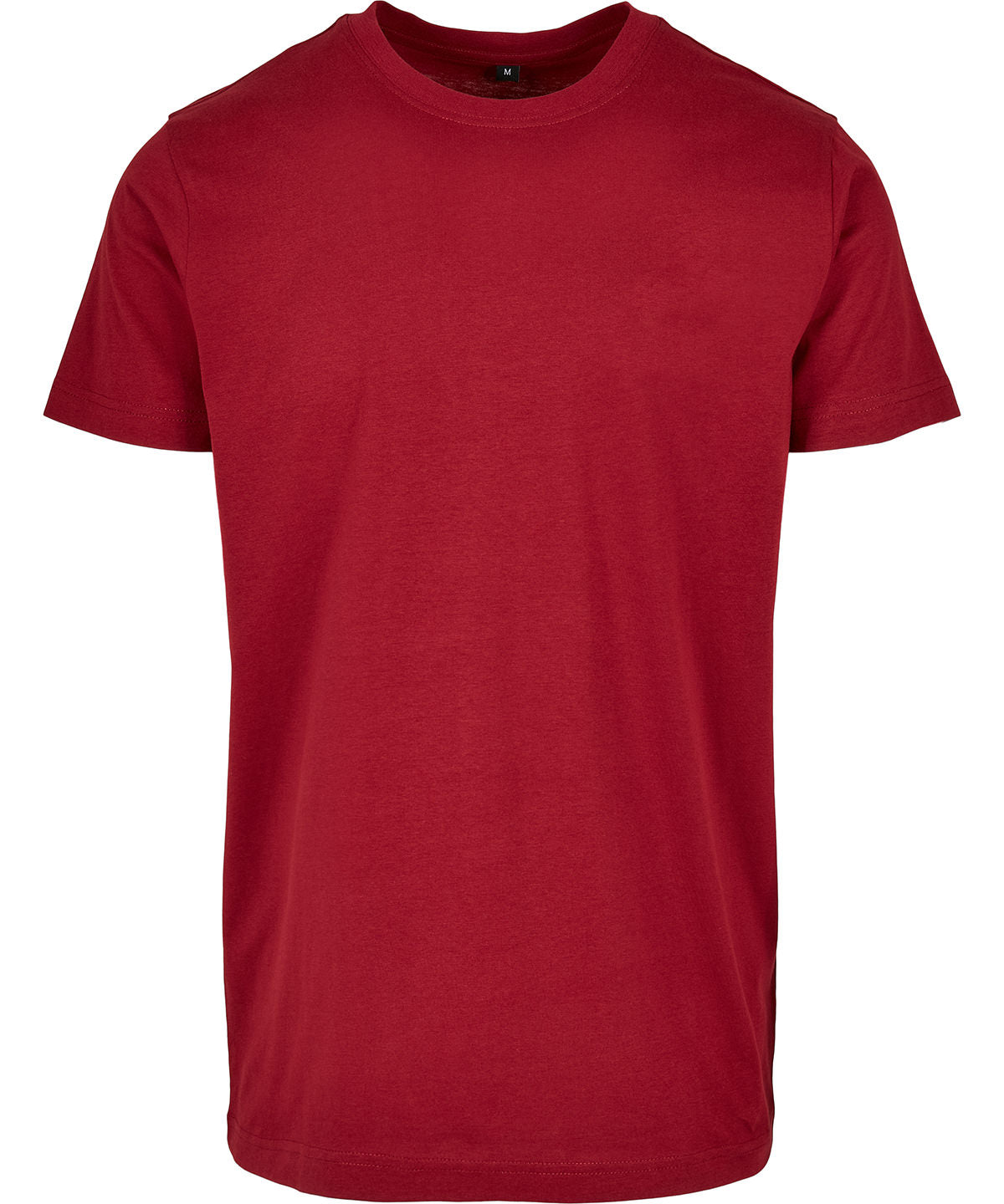 Build Your Brand Basic Round neck tee in Burgundy, front view