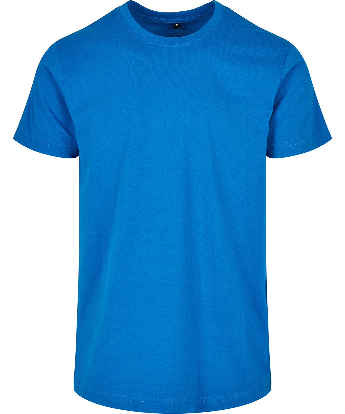 Build Your Brand Basic Round neck tee in Cobalt Blue, front view