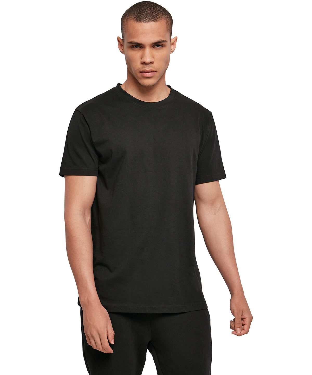 Build Your Brand Basic Round neck tee, lifestyle photo