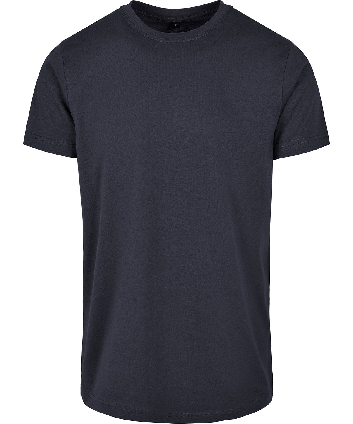 Build Your Brand Basic Round neck tee in Navy, front view