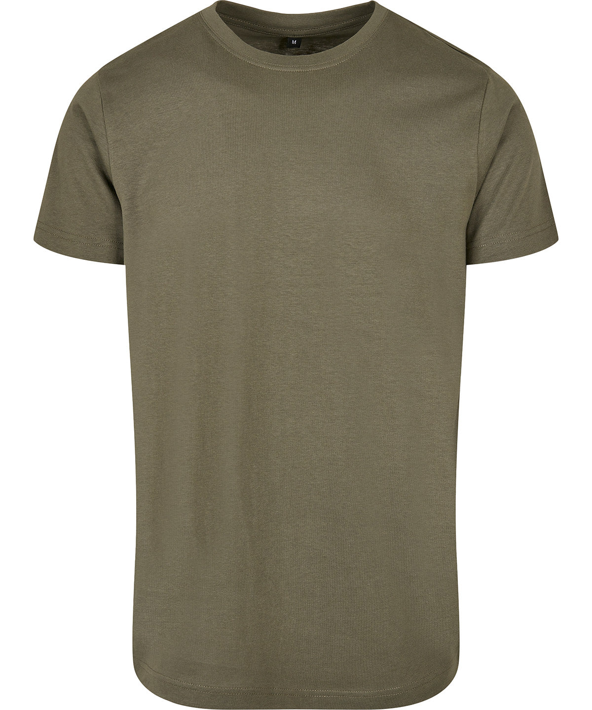 Build Your Brand Basic Round neck tee in Olive, front view