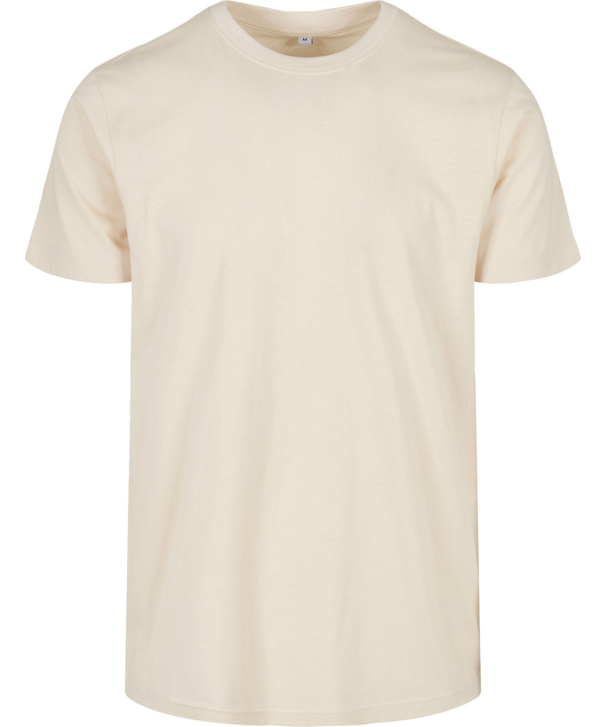 Build Your Brand Basic Round neck tee in Sand, front view