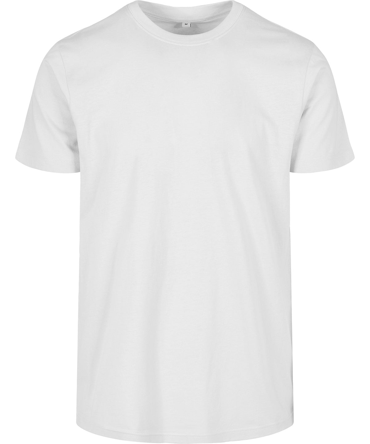 Build Your Brand Basic Round neck tee in White, front view