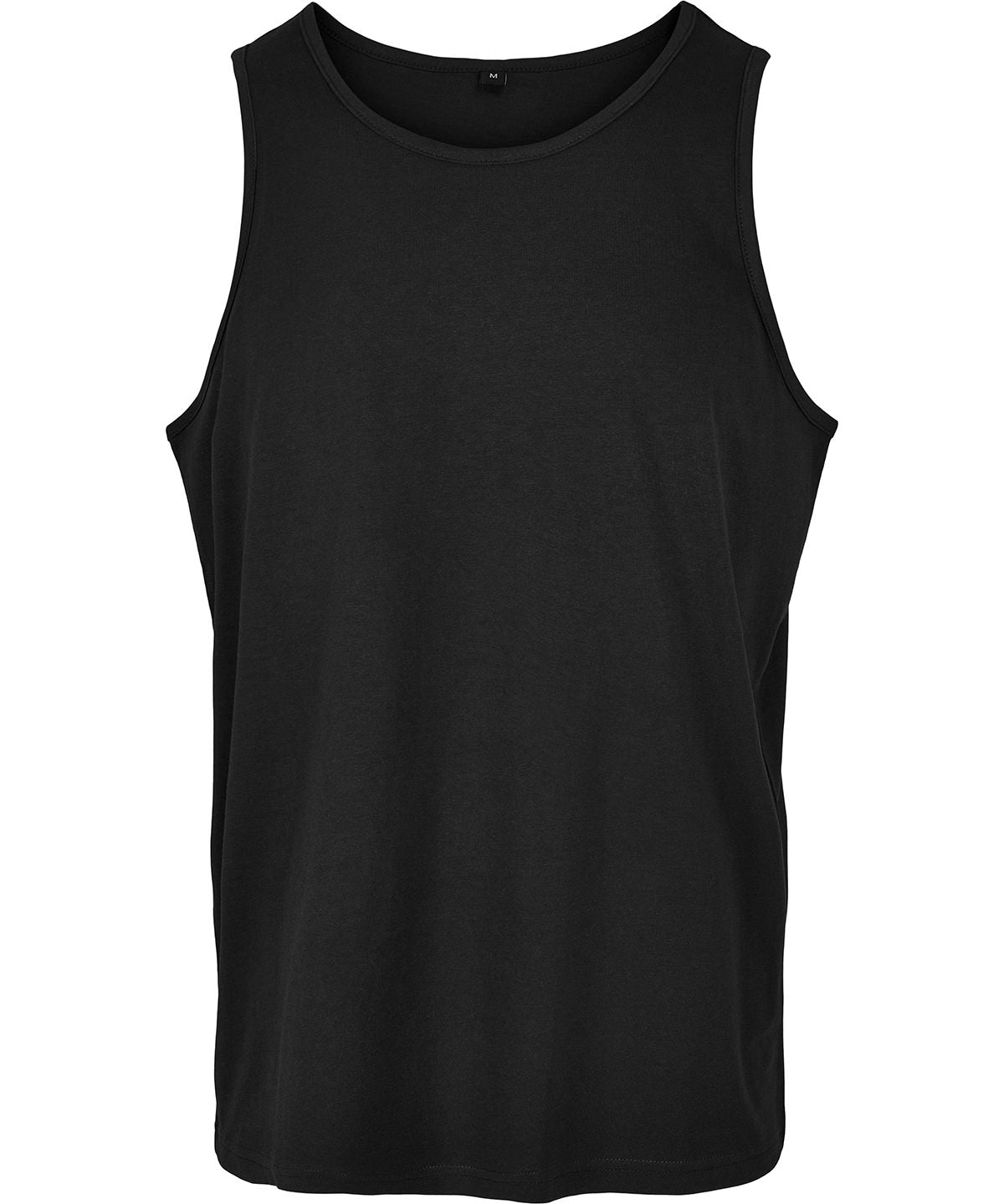 Build Your Brand Basic Tank in Black, front view