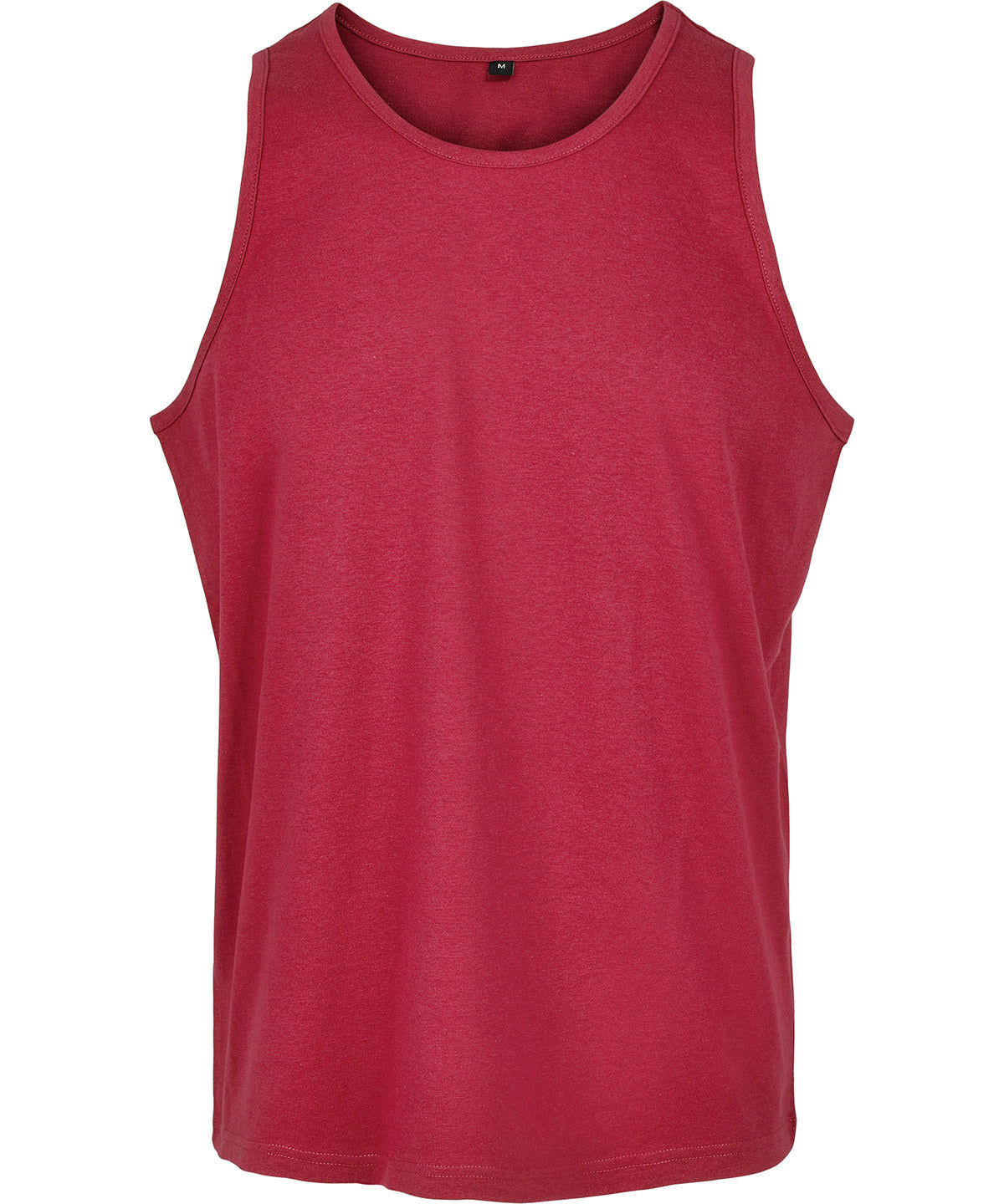 Build Your Brand Basic Tank in Burgundy, front view