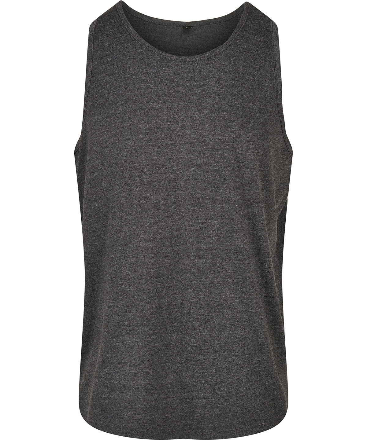 Build Your Brand Basic Tank in Charcoal, front view