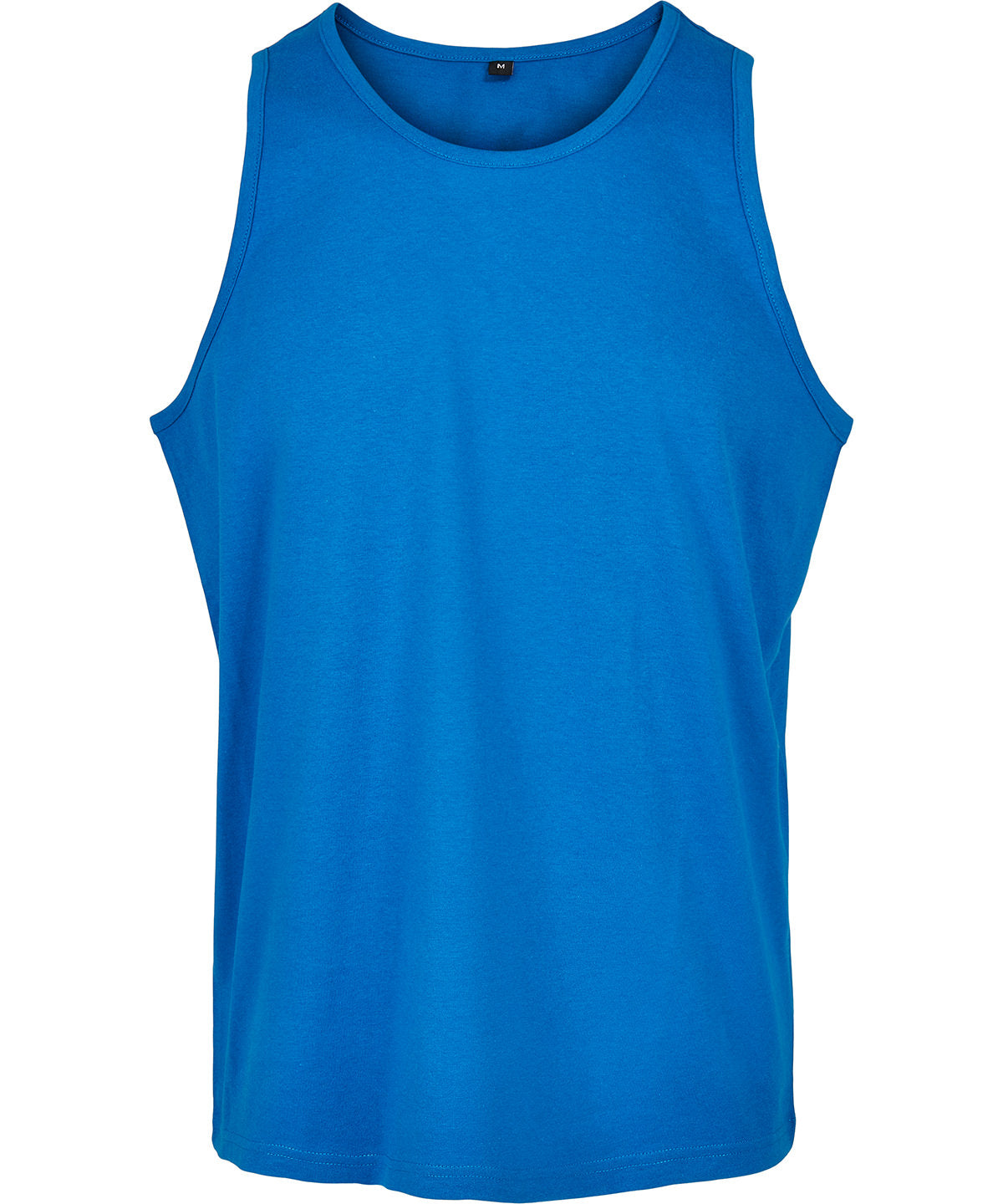 Build Your Brand Basic Tank in Cobalt Blue, front view
