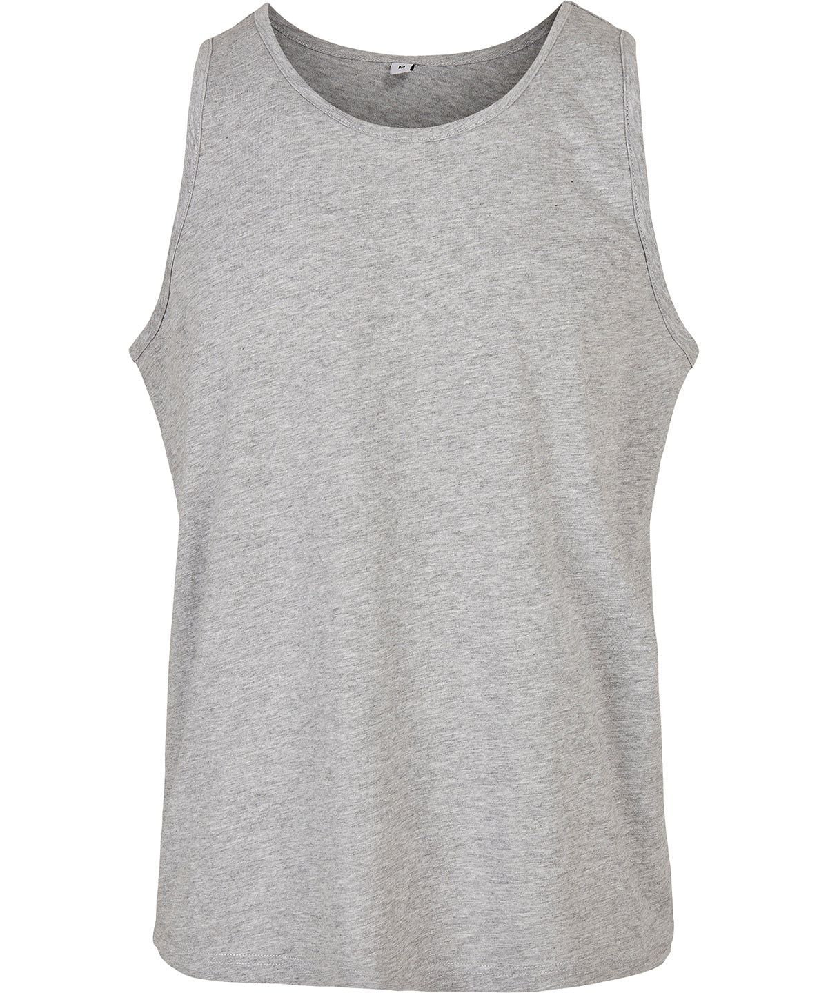 Build Your Brand Basic Tank in Heather Grey, front view