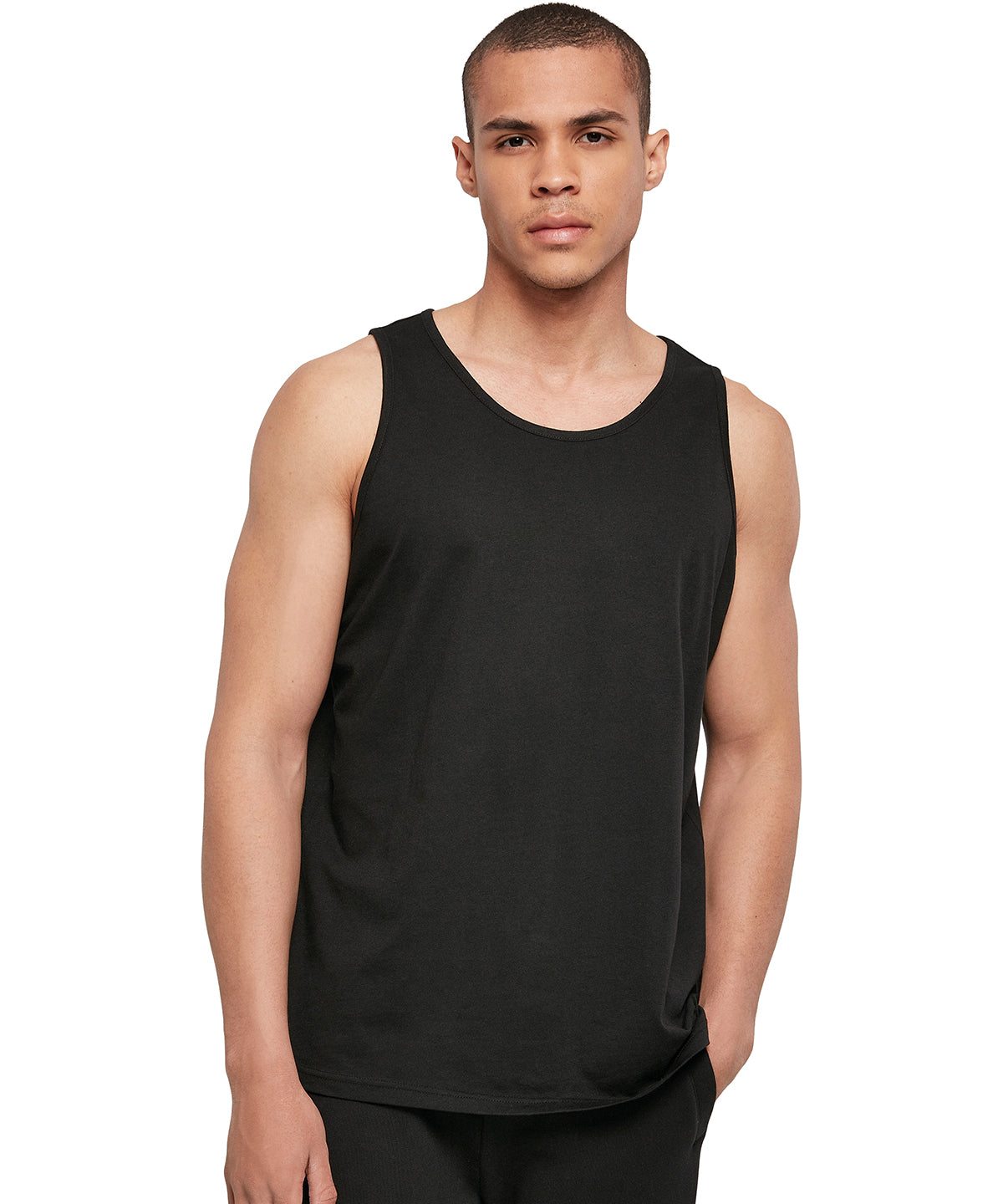 Build Your Brand Basic Tank, lifestyle photo
