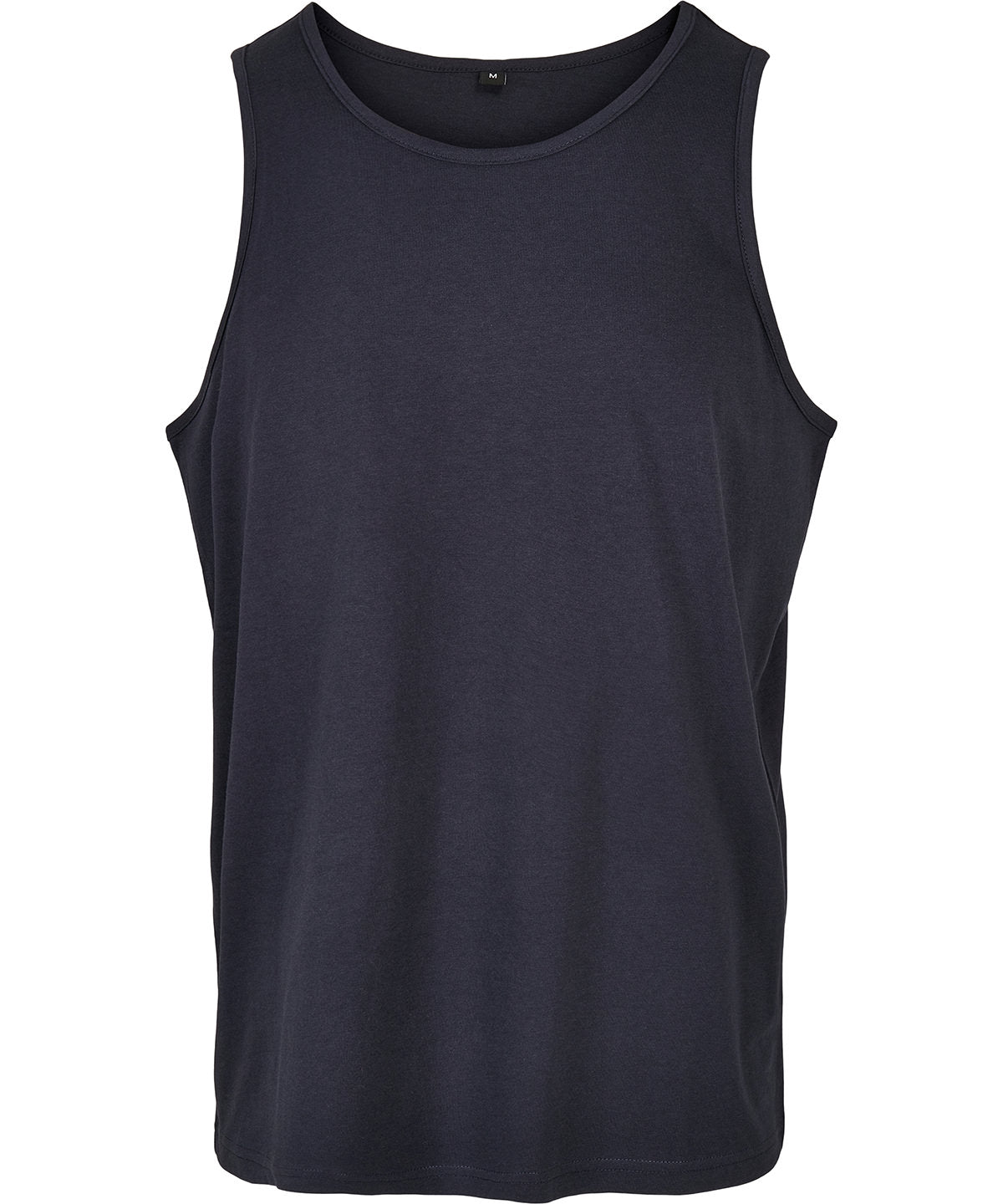 Build Your Brand Basic Tank in Navy, front view