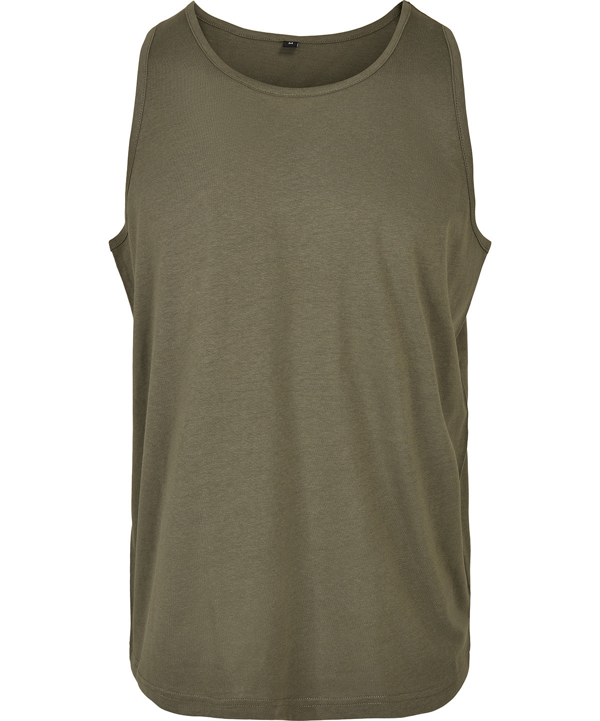 Build Your Brand Basic Tank in Olive, front view
