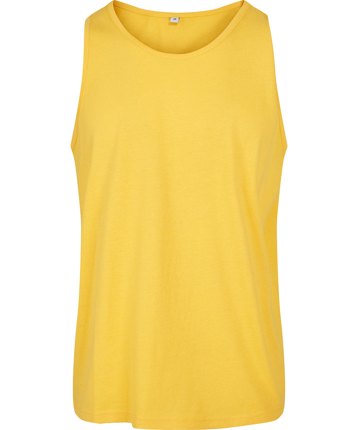 Build Your Brand Basic Tank in Taxi Yellow, front view