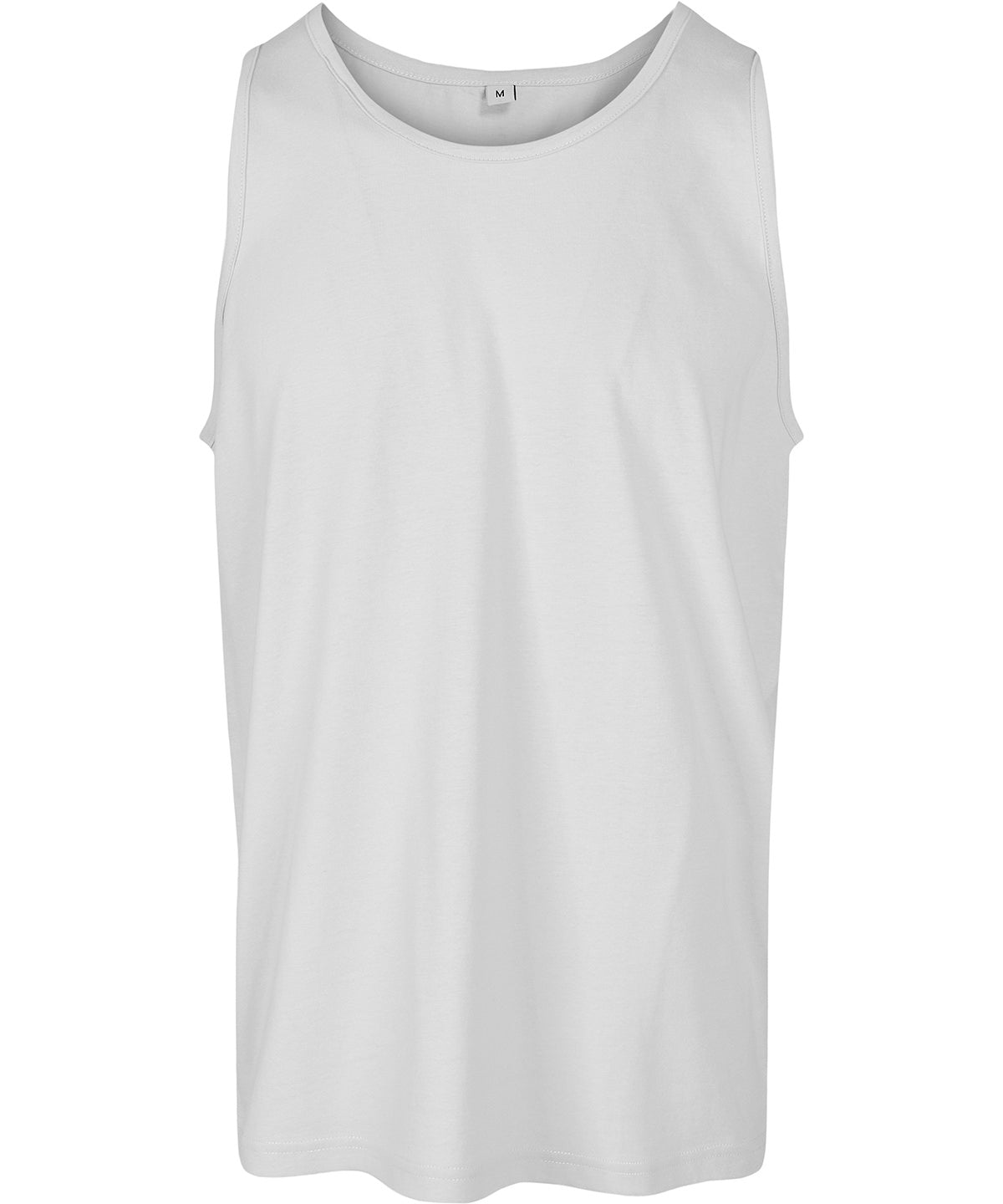 Build Your Brand Basic Tank in White, front view