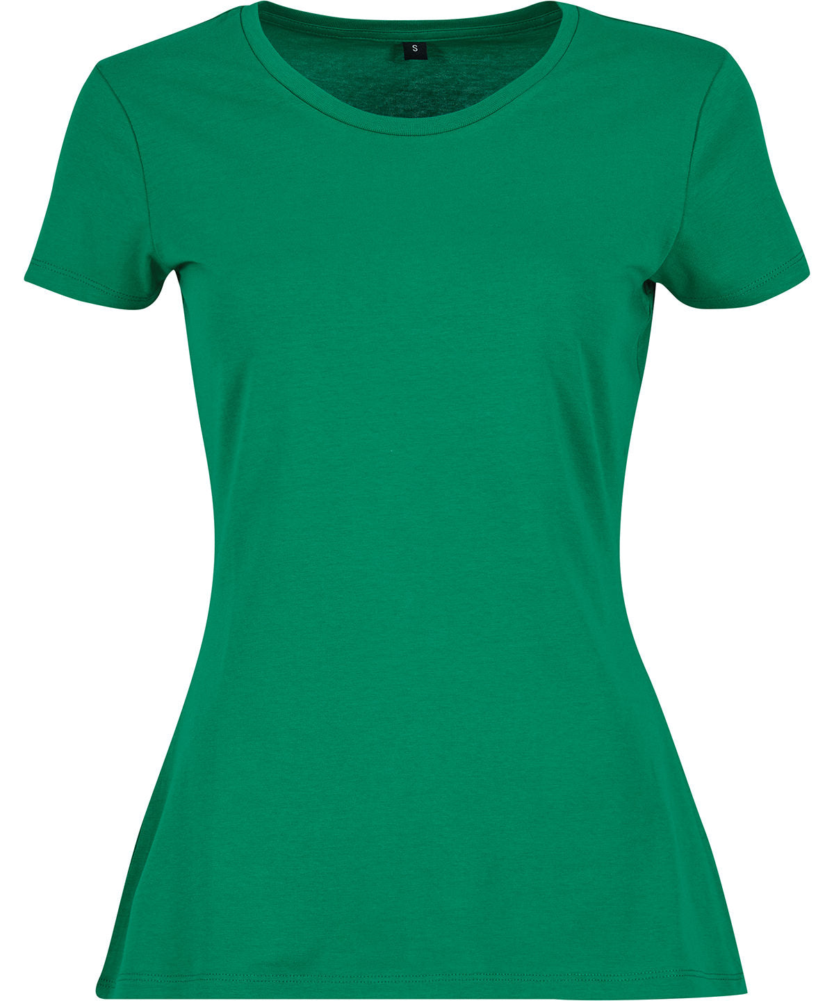 Build Your Brand Basic Women's basic tee in C. Green, front view