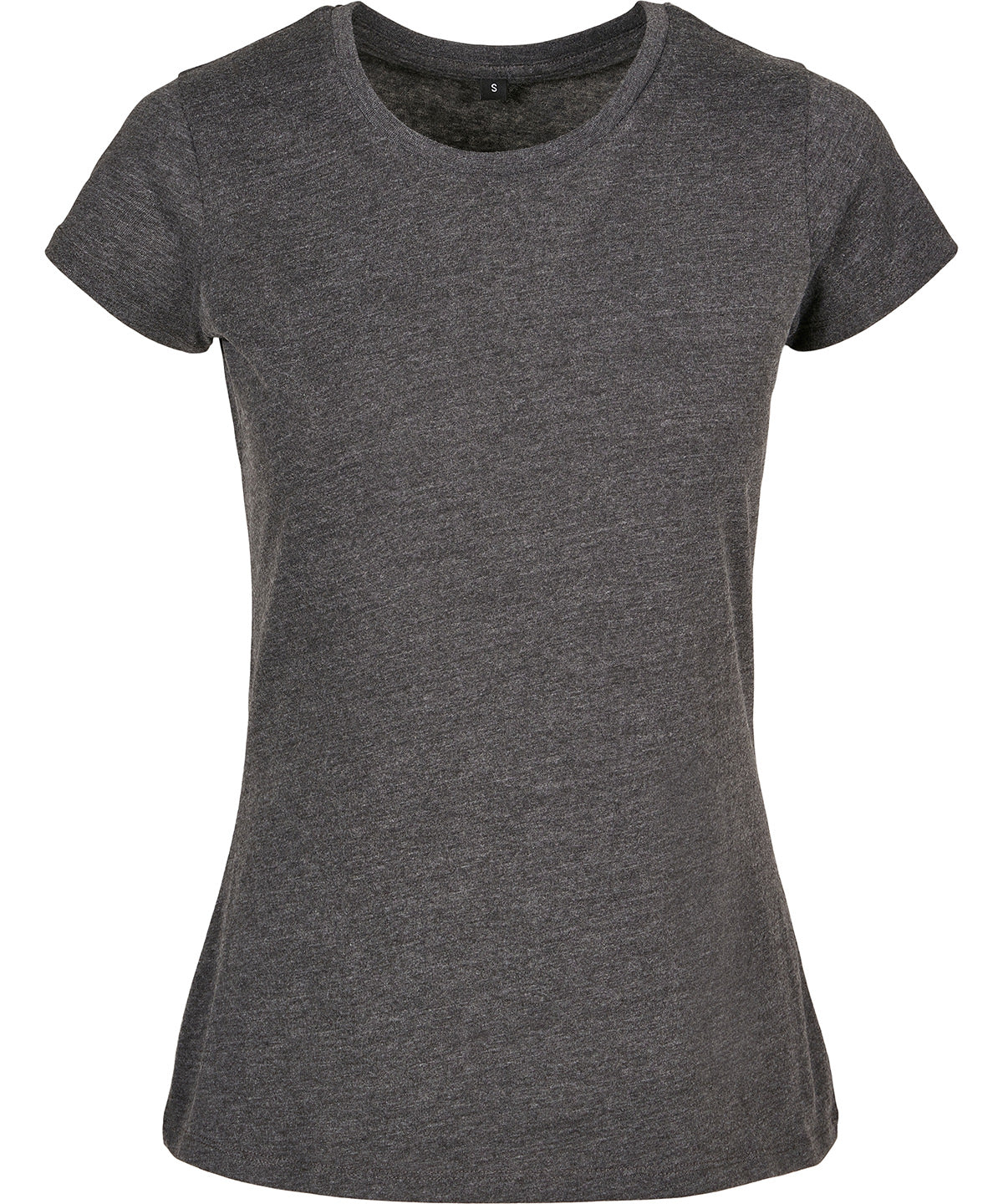 Build Your Brand Basic Women's basic tee in Charcoal, front view