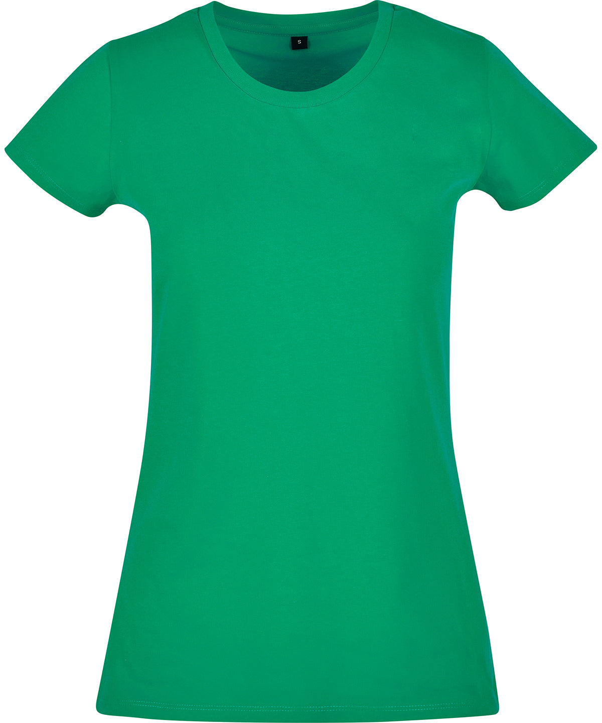 Build Your Brand Basic Women's basic tee in Grass Green, front view
