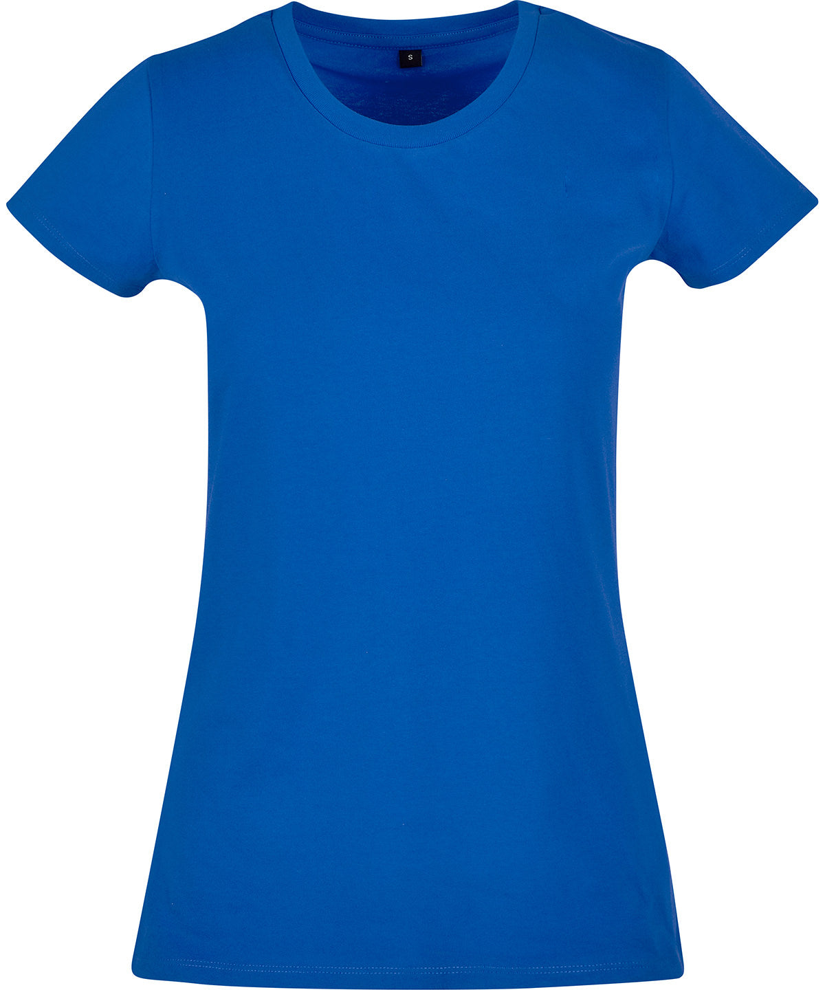 Build Your Brand Basic Women's basic tee in Intense Blue, front view