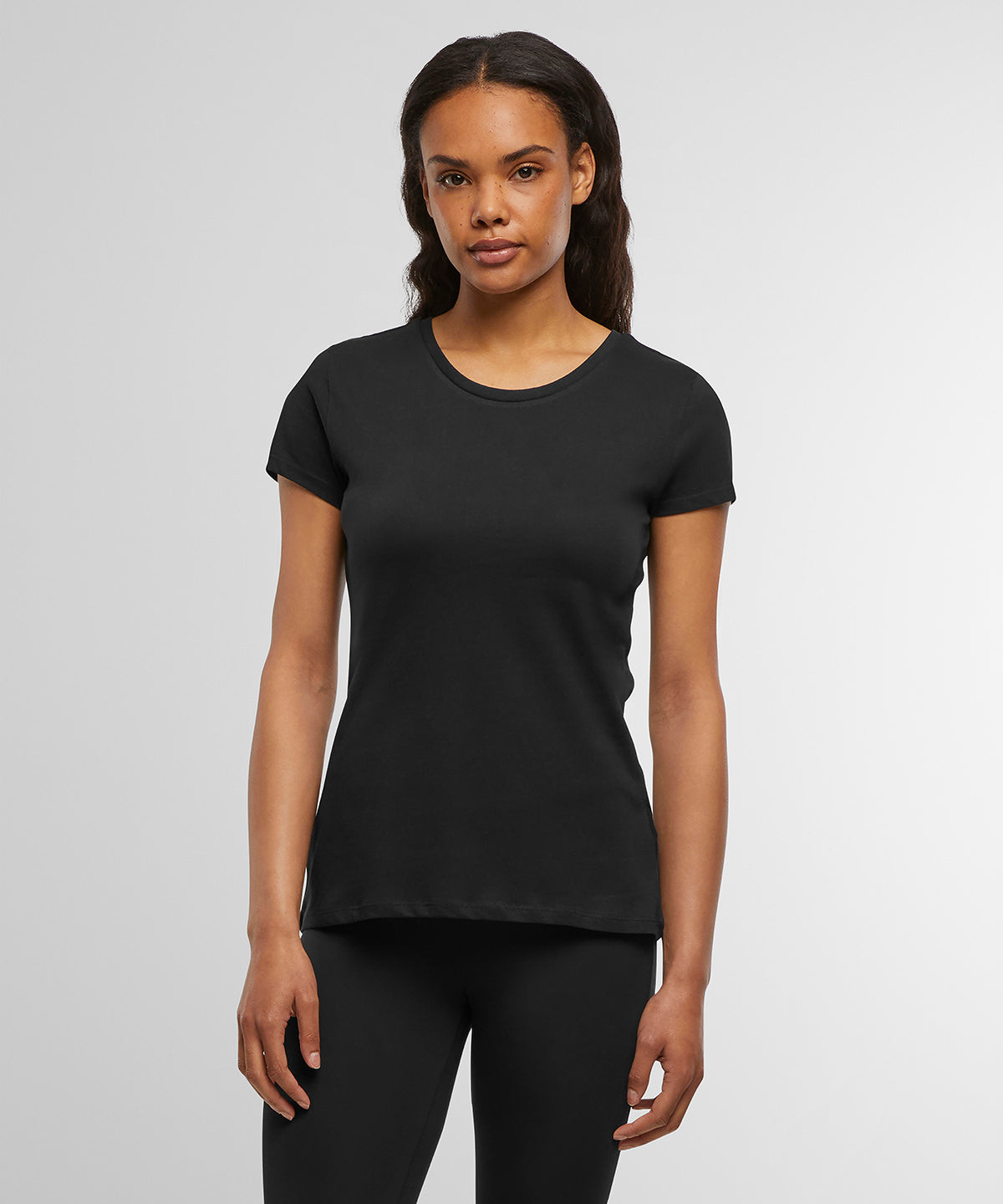 Build Your Brand Basic Women's basic tee, lifestyle photo