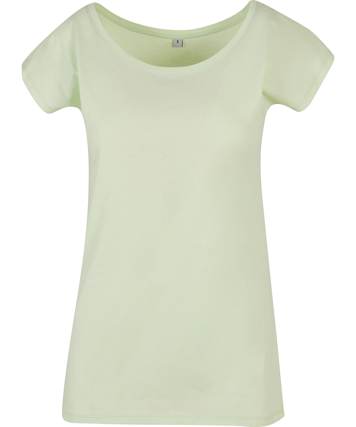 Build Your Brand Basic Women's basic tee in Light Mint, front view