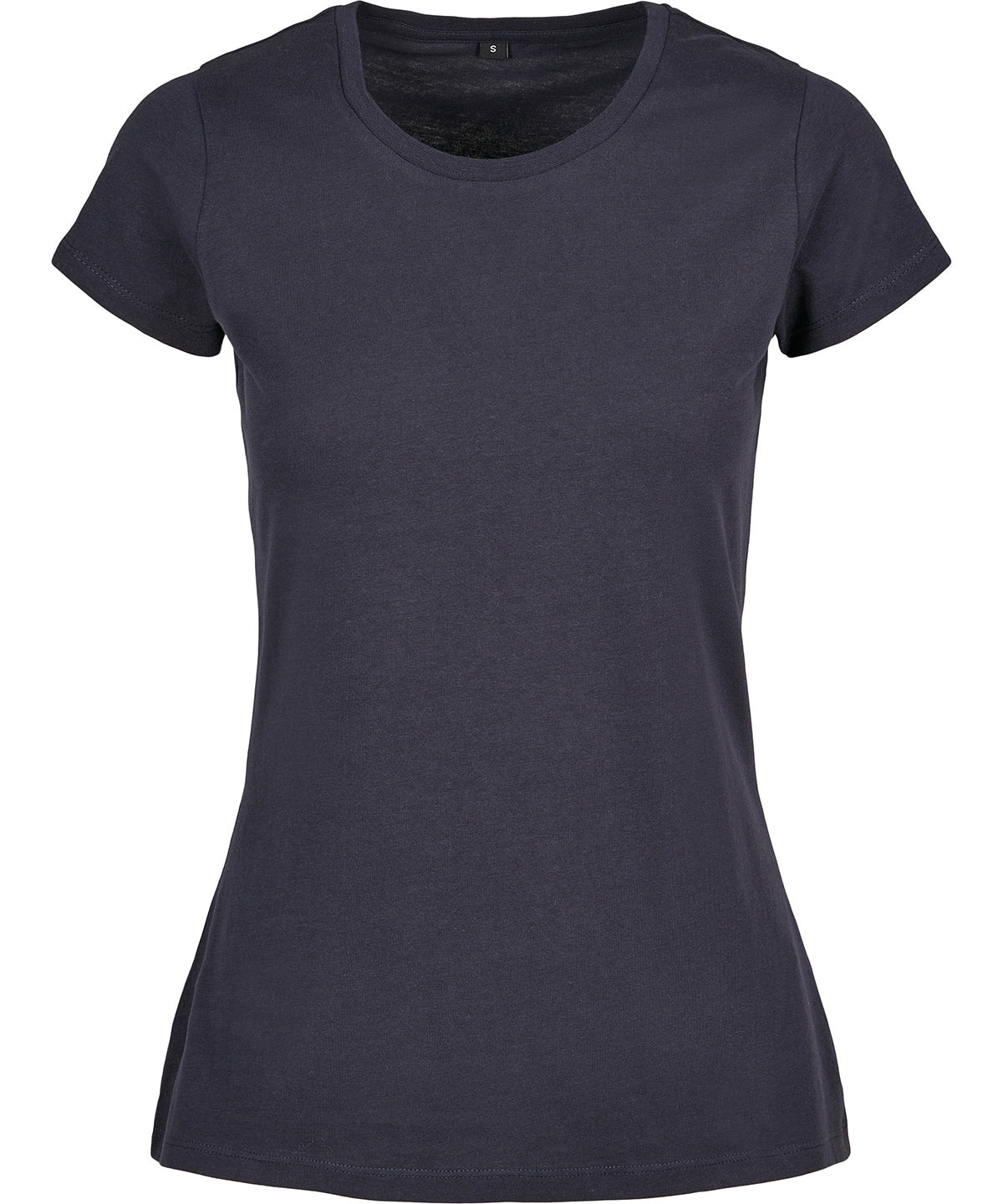 Build Your Brand Basic Women's basic tee in Navy, front view