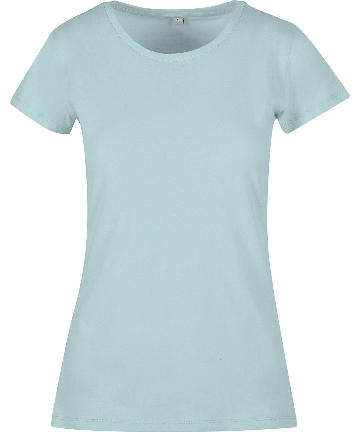 Build Your Brand Basic Women's basic tee in Ocean Blue, front view
