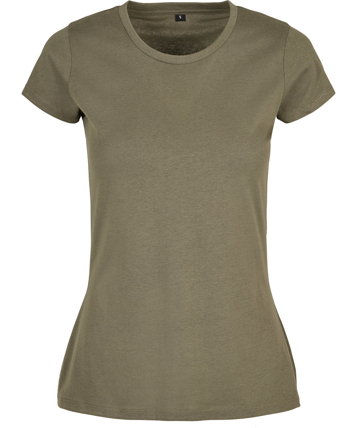 Build Your Brand Basic Women's basic tee in Olive, front view
