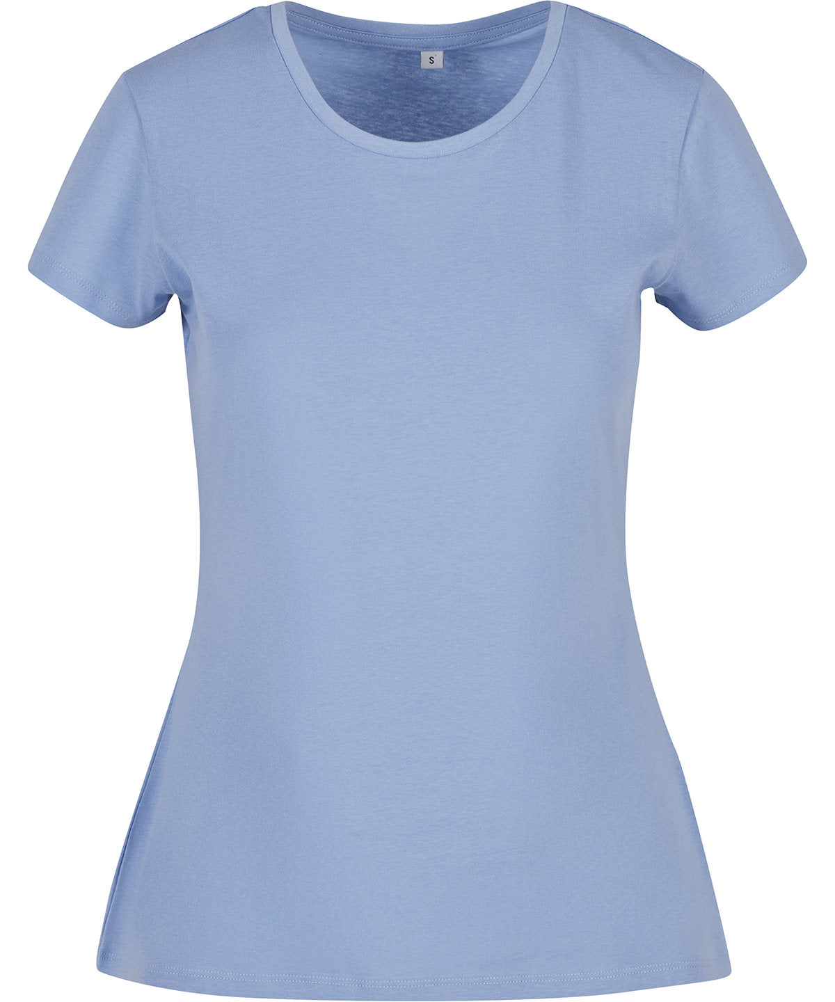 Build Your Brand Basic Women's basic tee in Powder Blue, front view