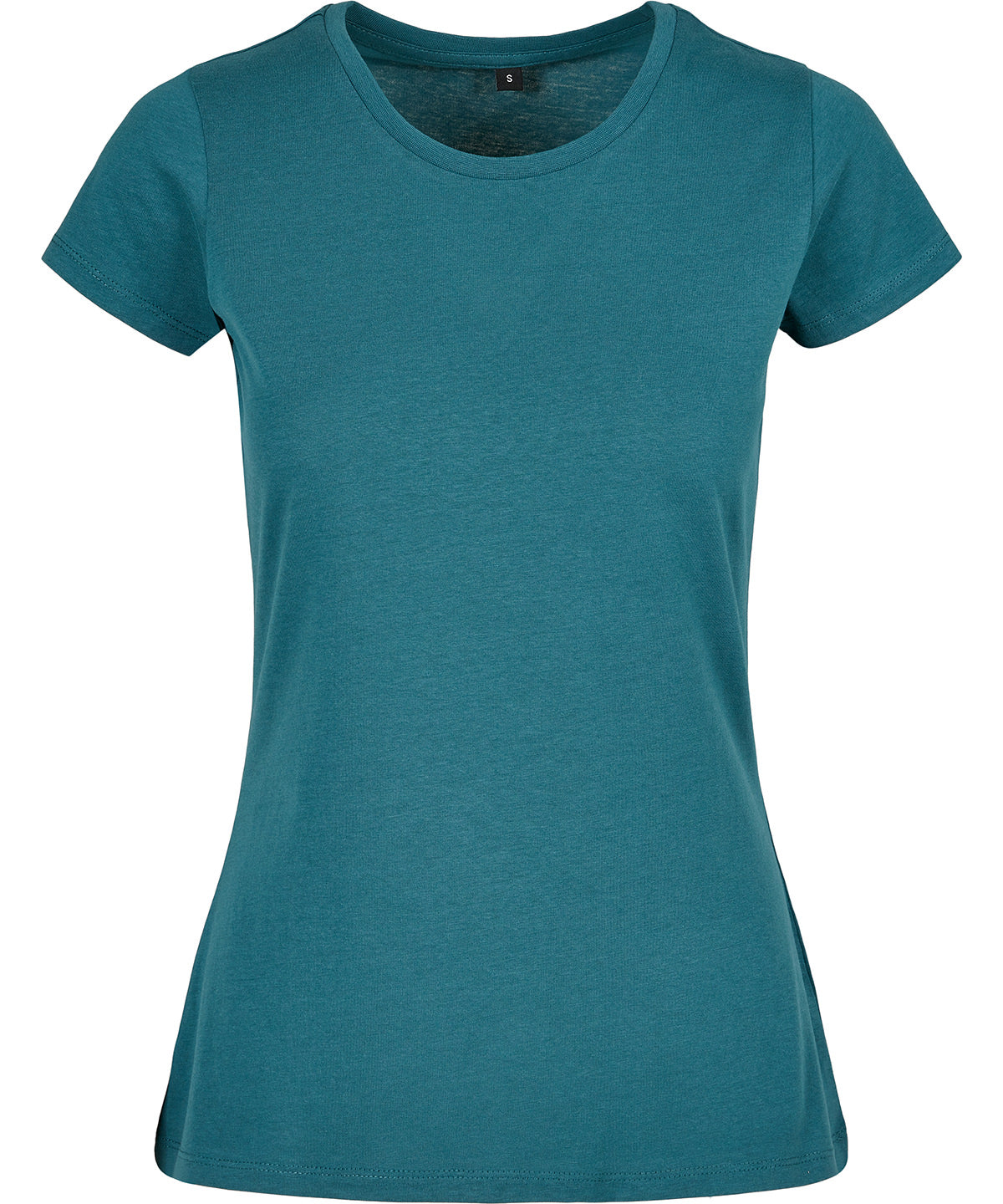 Build Your Brand Basic Women's basic tee in Teal, front view