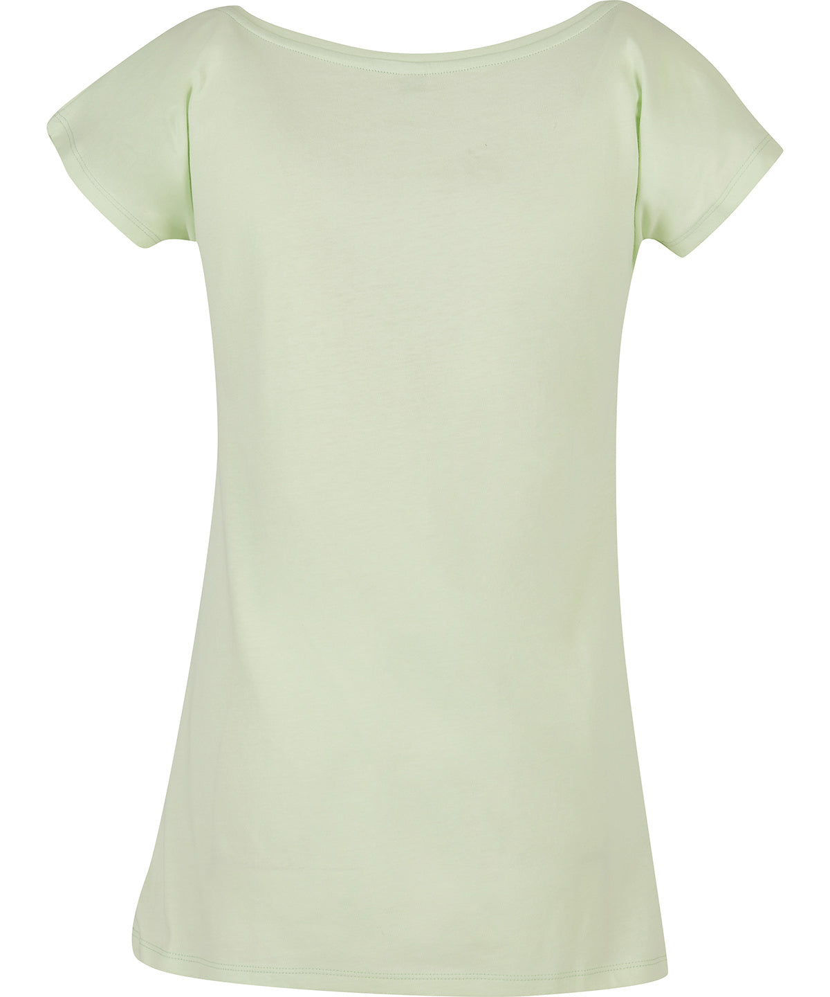 Build Your Brand Basic Women's wide neck tee in Light Mint, front view