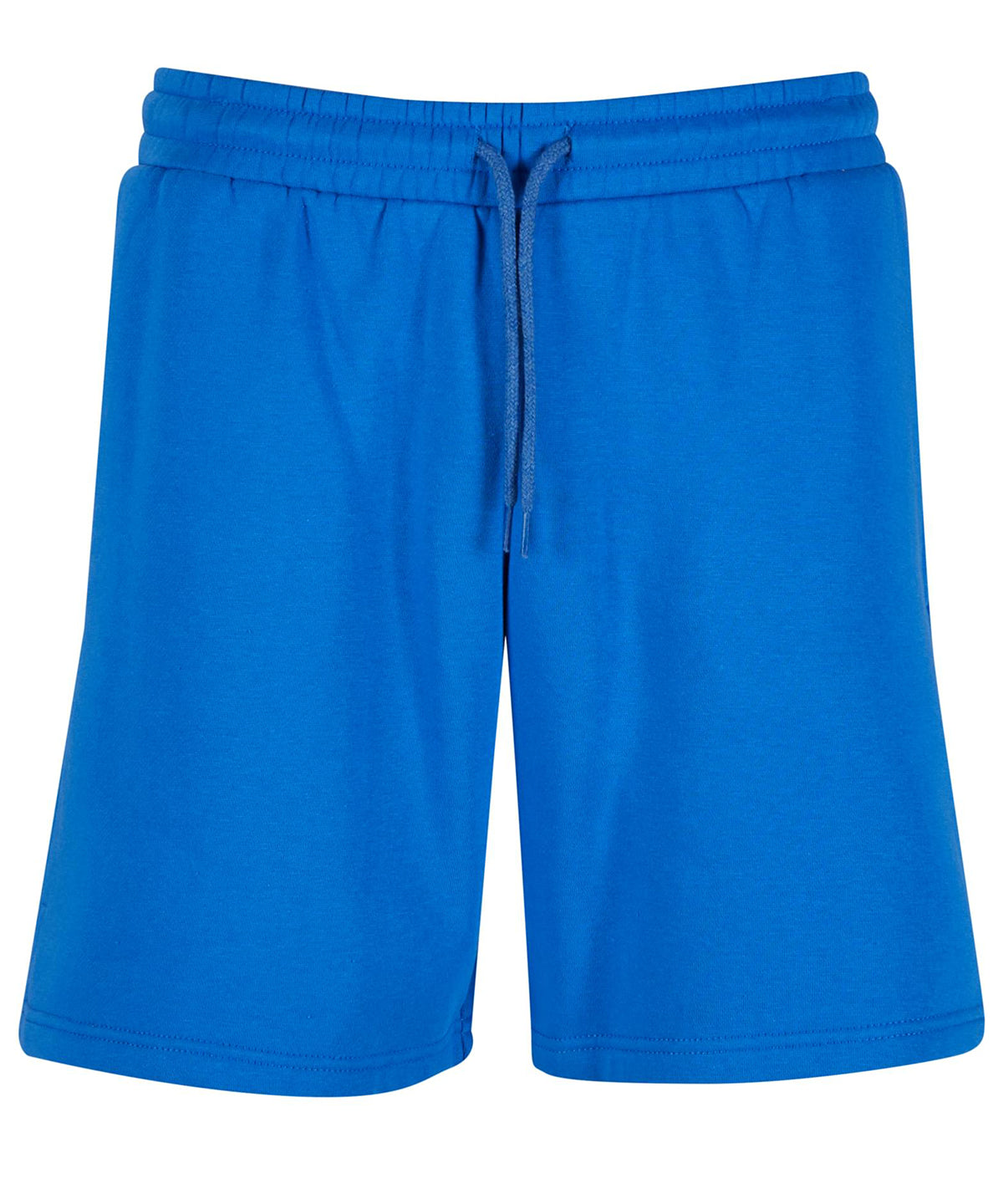 Build Your Brand Basic Women’s basic sweat shorts in Intense Blue, front view
