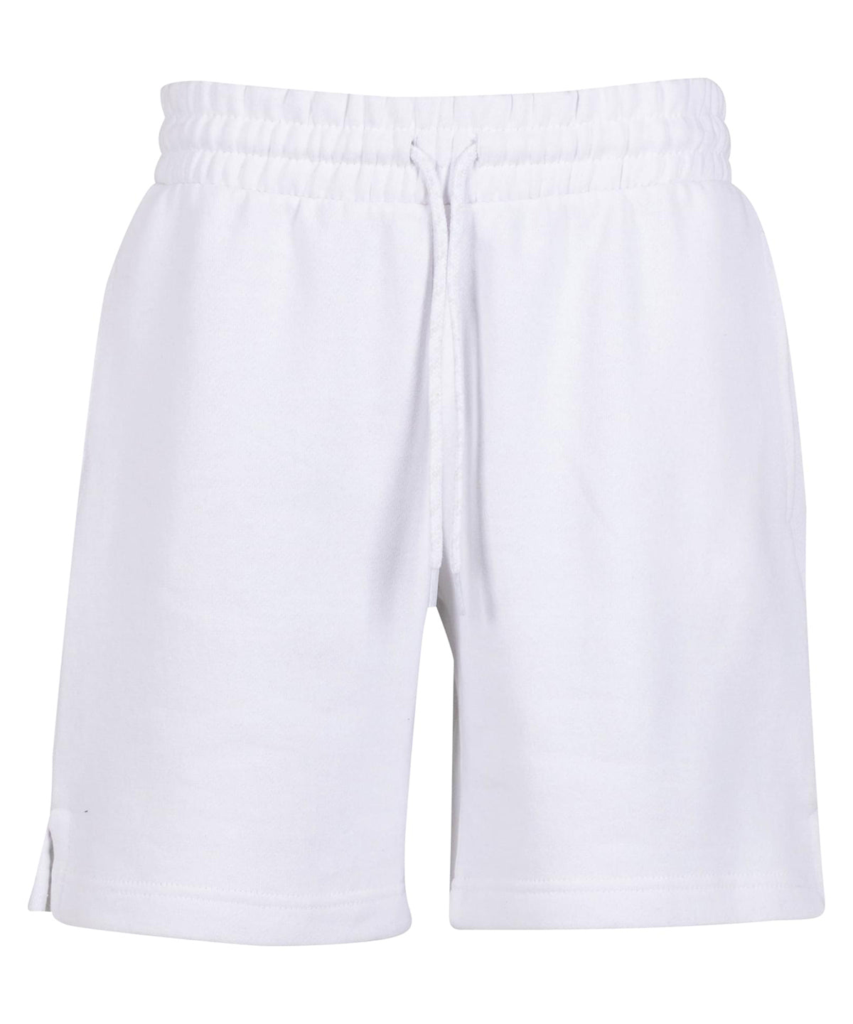 Build Your Brand Basic Women’s basic sweat shorts in White, front view
