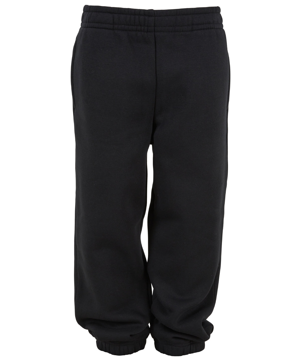 Build Your Brand Basic Kids basic sweatpants in Black, front view