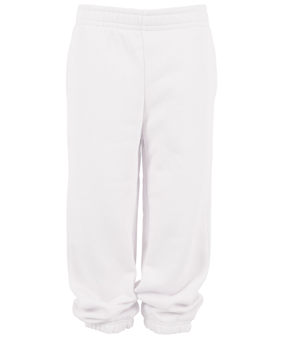 Build Your Brand Basic Kids basic sweatpants in White, front view