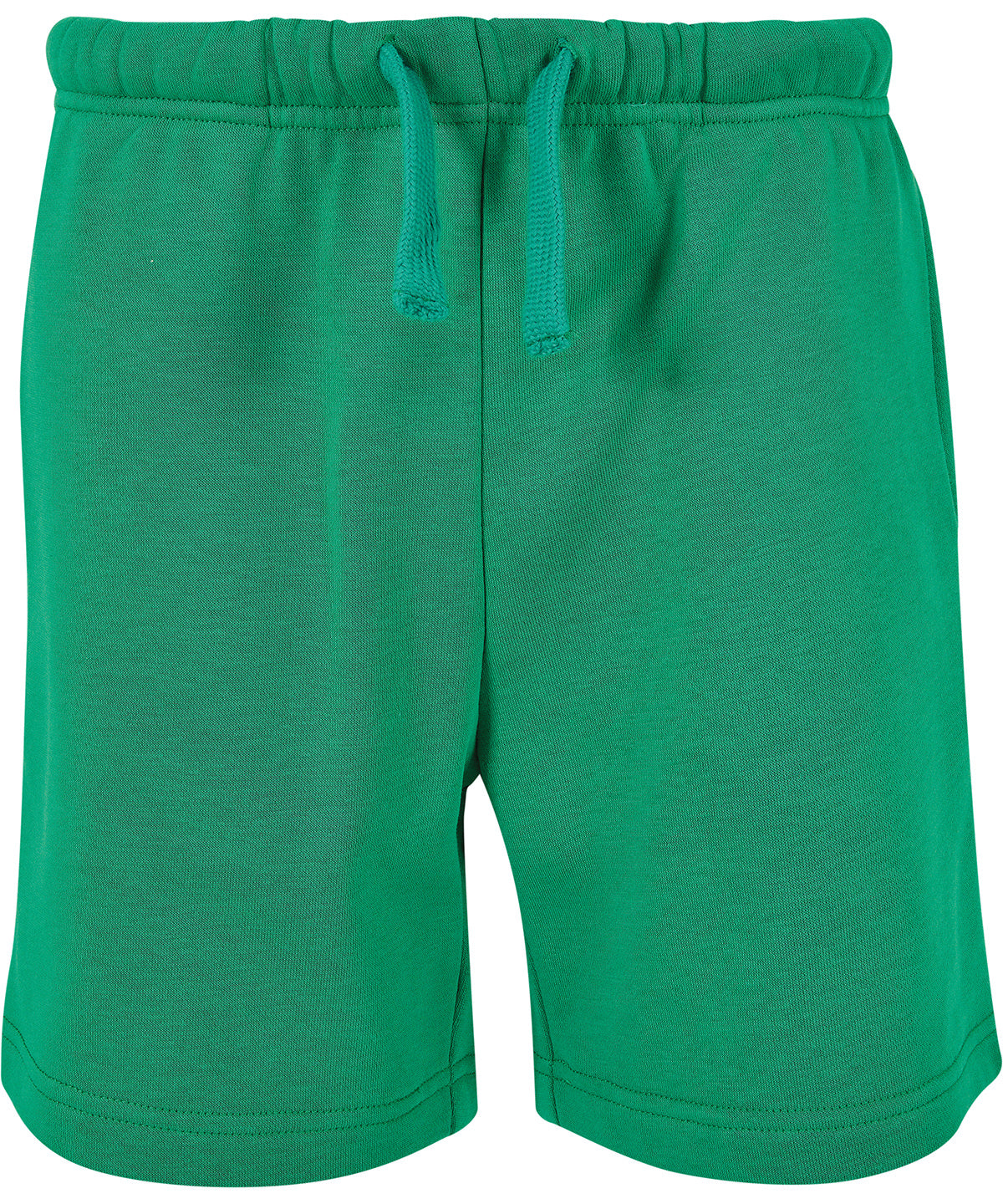 Build Your Brand Basic Kids basic sweat shorts in Grass Green, front view