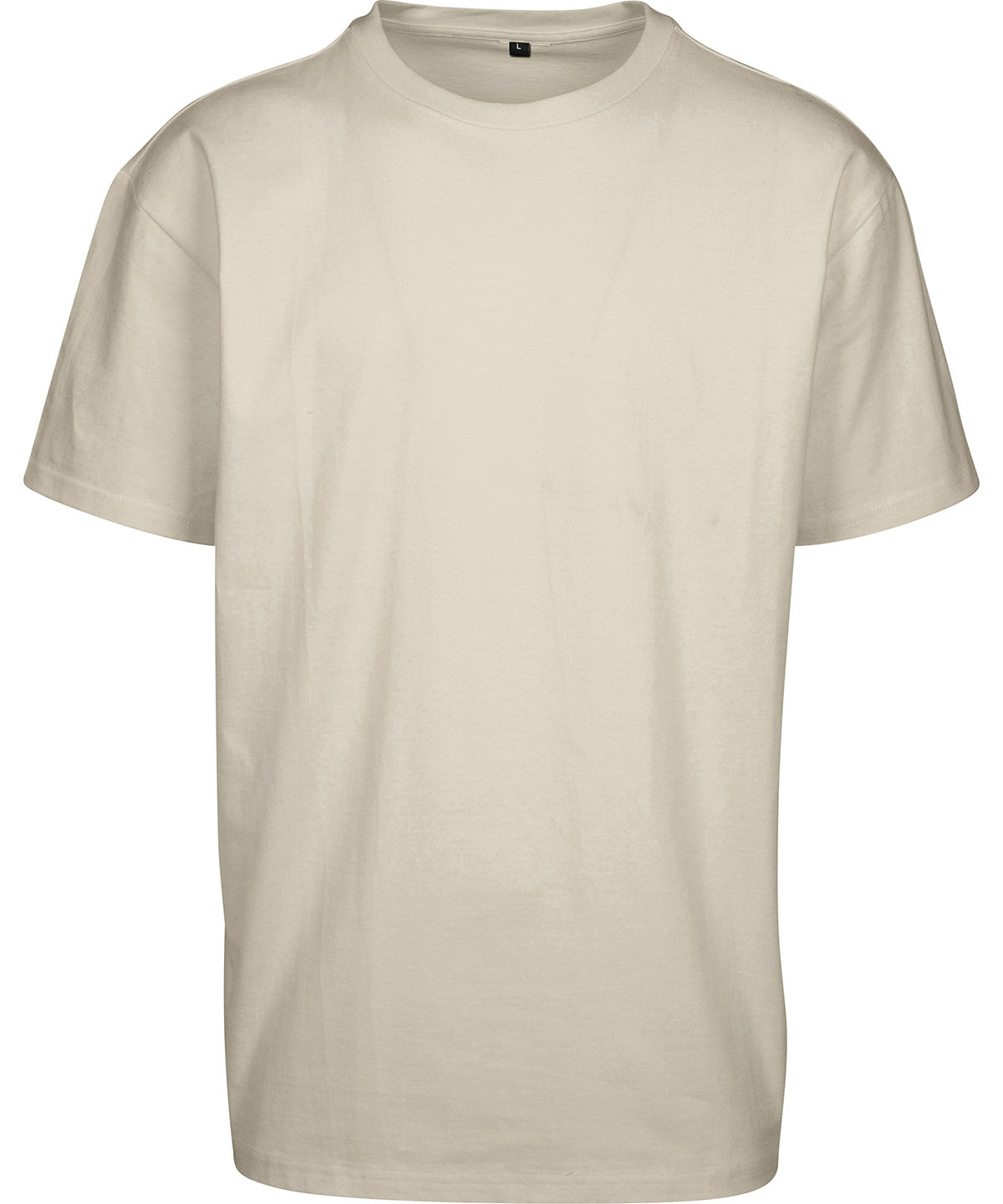 Build Your Brand Basic Light basic loose tee in White Sand, front view