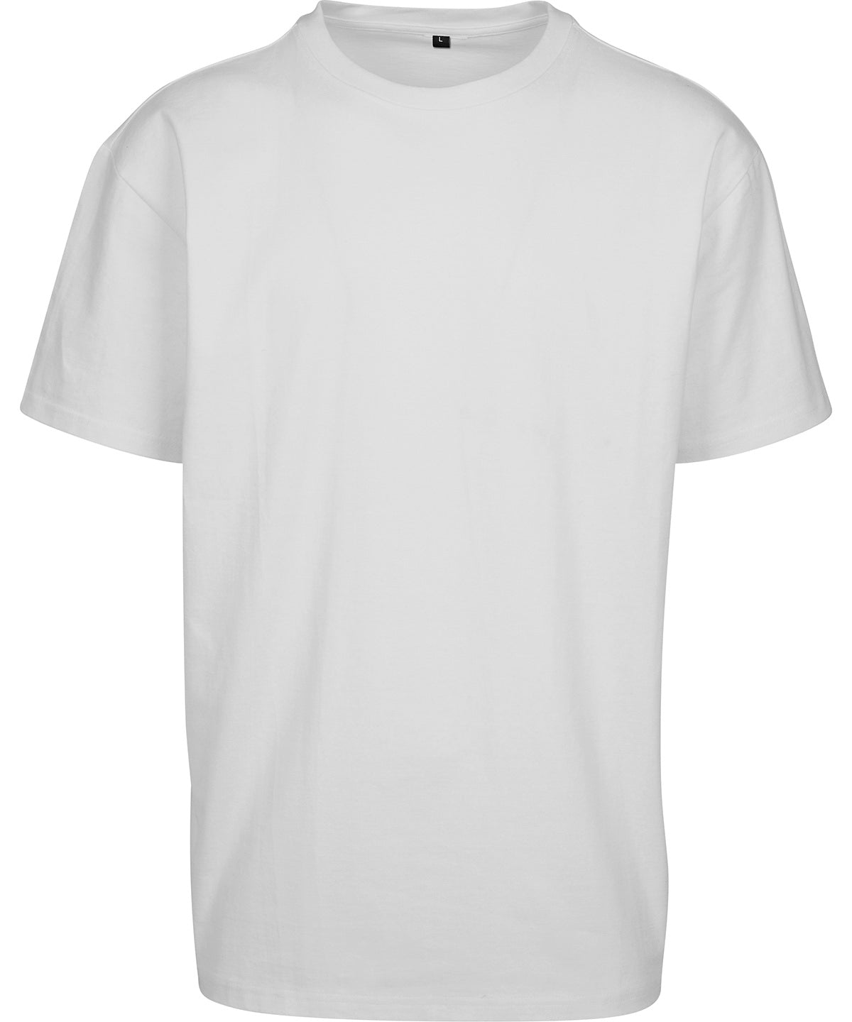 Build Your Brand Basic Light basic loose tee in White, front view