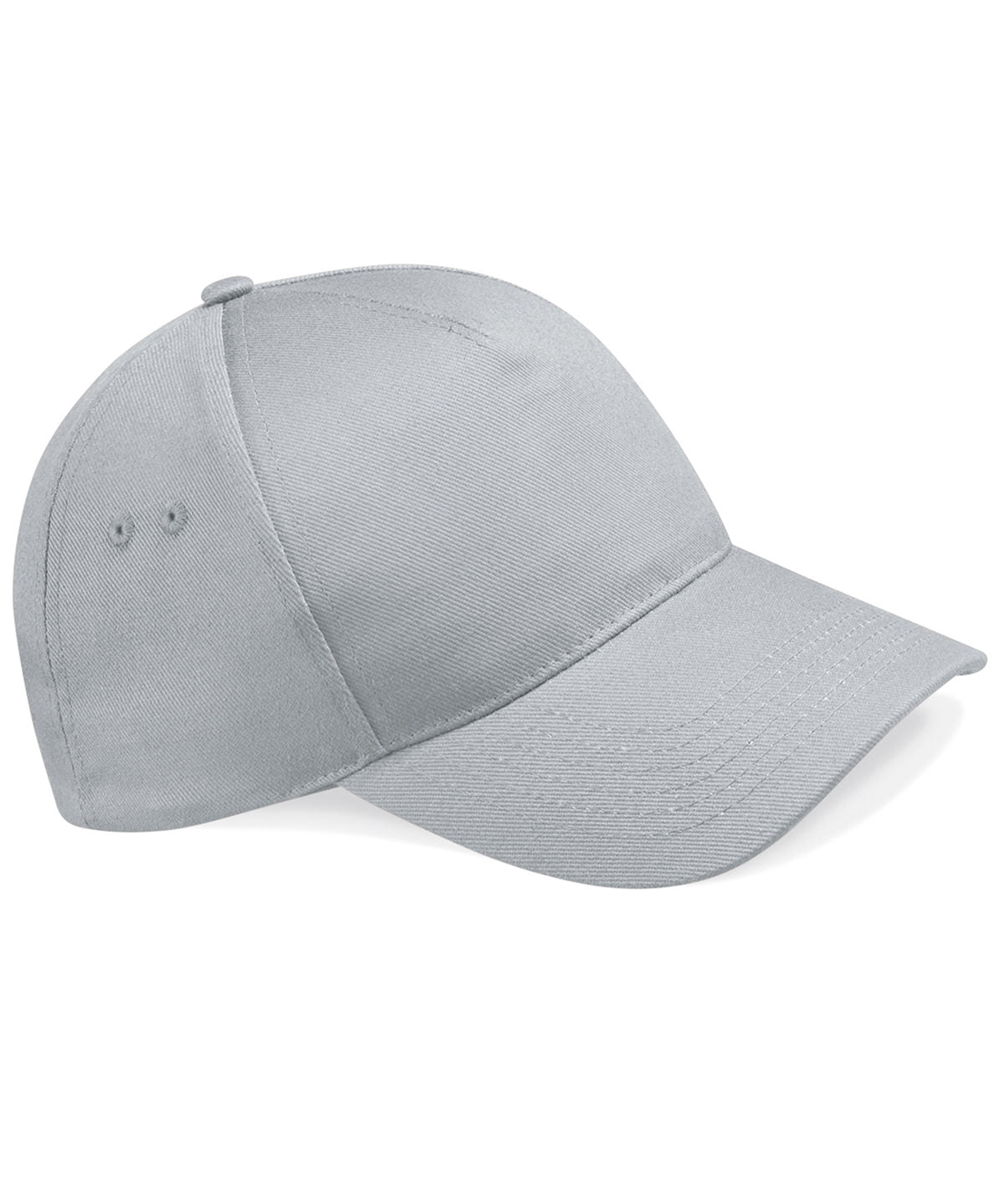 Beechfield Ultimate 5-panel cap in Light Grey, front view