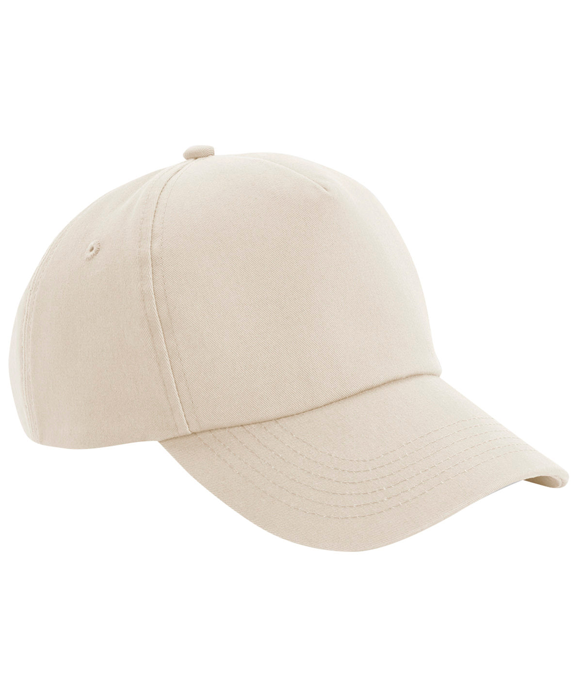 Beechfield Authentic 5-panel cap in Sand, front view