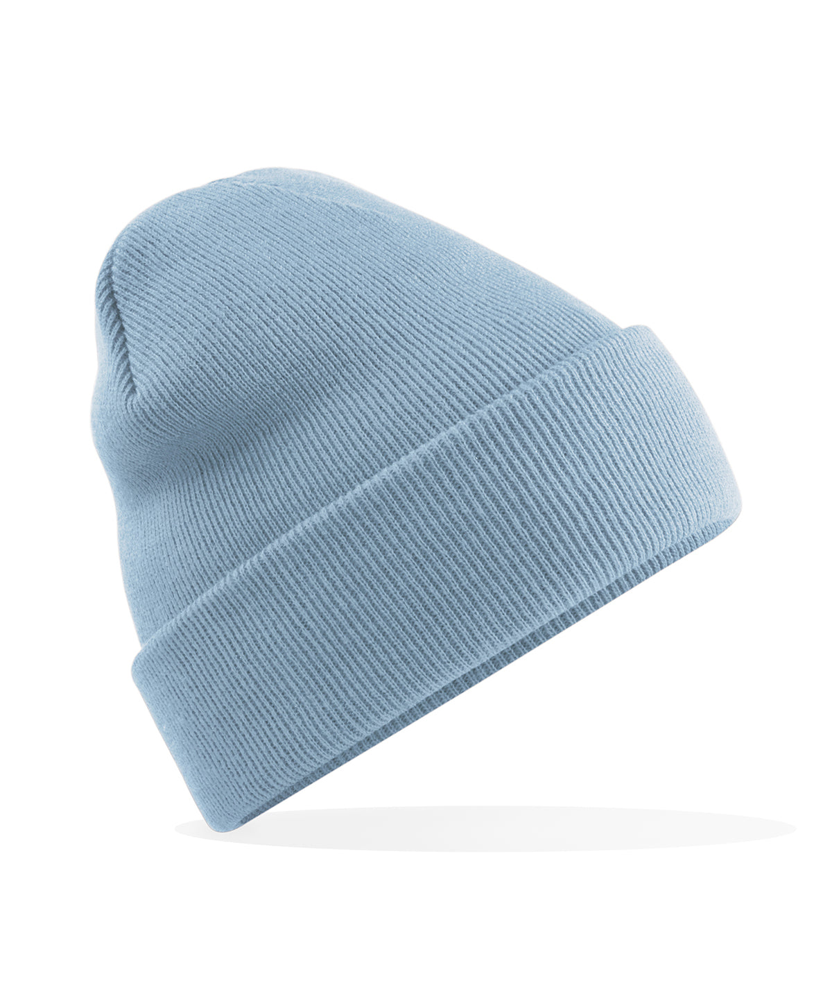 Beechfield Original cuffed beanie in Dusty Blue, front view
