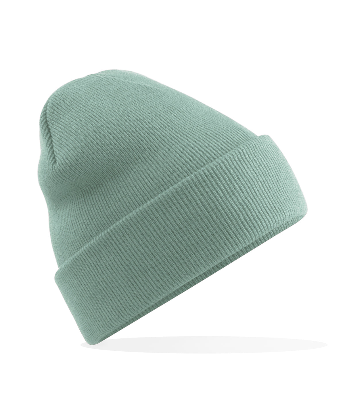 Beechfield Original cuffed beanie in Dusty Green, front view