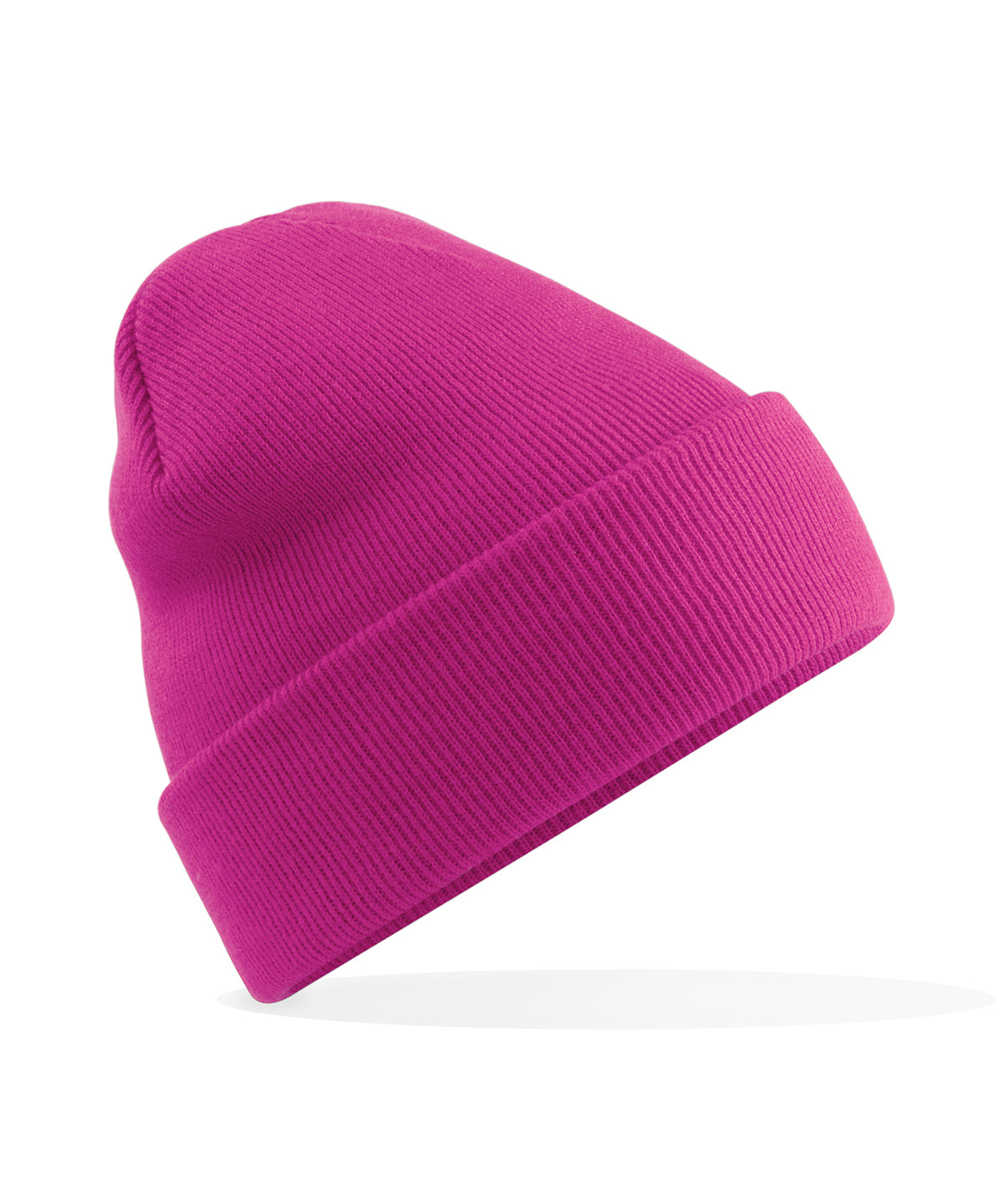 Beechfield Original cuffed beanie in Festival Fuchsia, front view