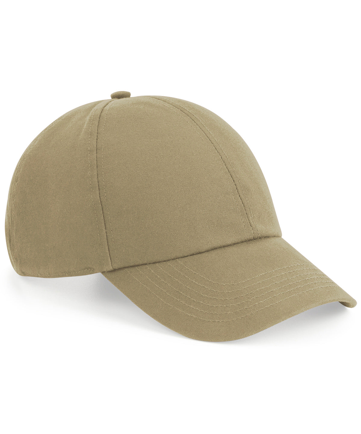 Beechfield Organic cotton 6-panel cap in Desert Sand, front view